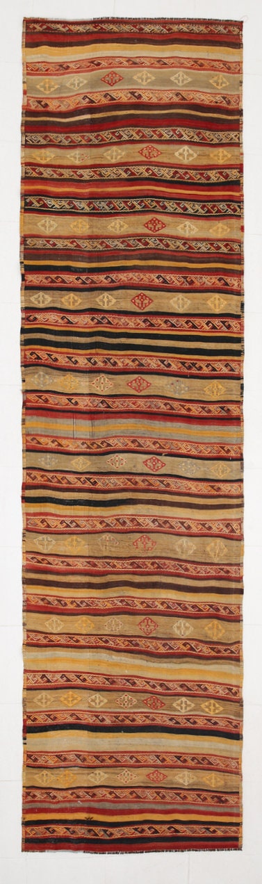 Vintage Kilim Anatolian 3’7’’ x 13’11’’ ft