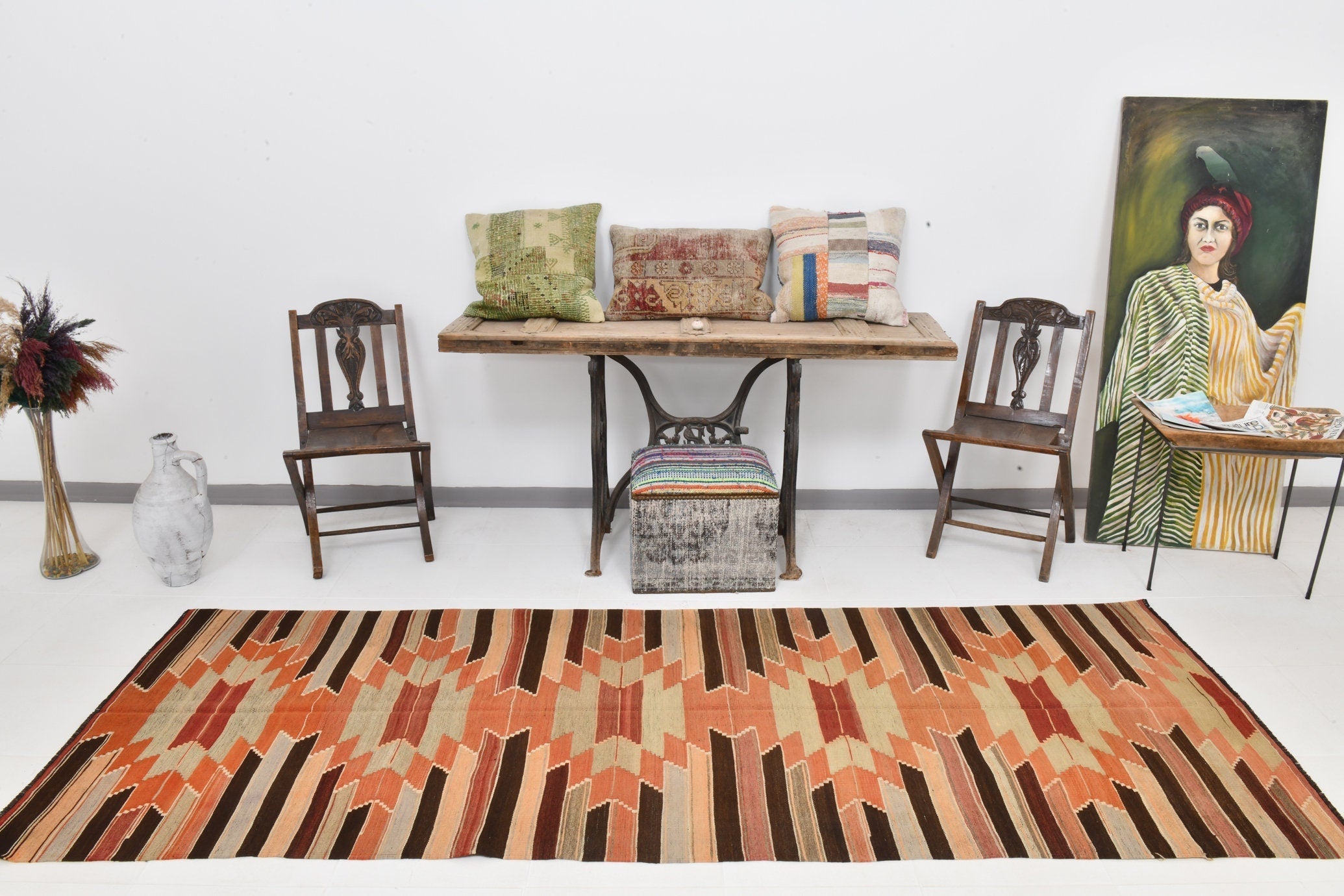 Vintage Kilim Anatolian 3'7" x 9'11" ft
