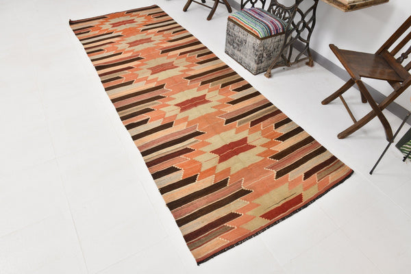 Vintage Kilim Anatolian 3'7" x 9'11" ft