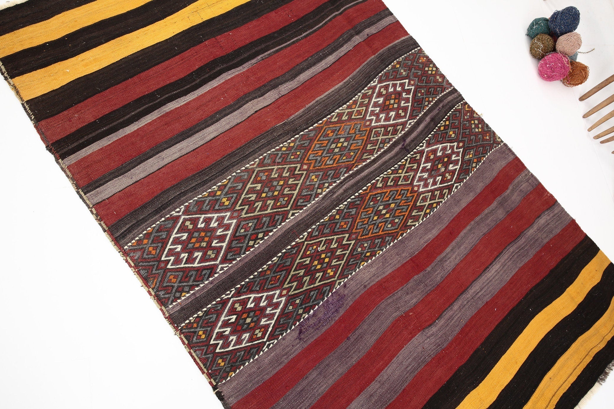Vintage Kilim Anatolian 3'8" x 5'10" ft