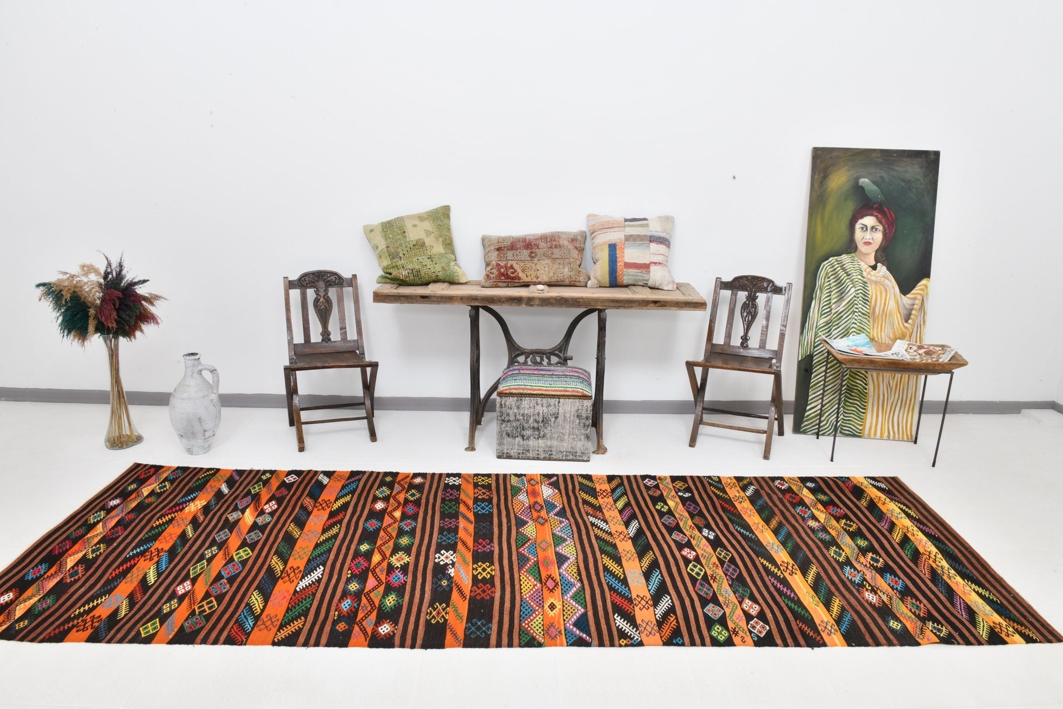 Vintage Kilim Anatolian 4'1" x 12'2" ft