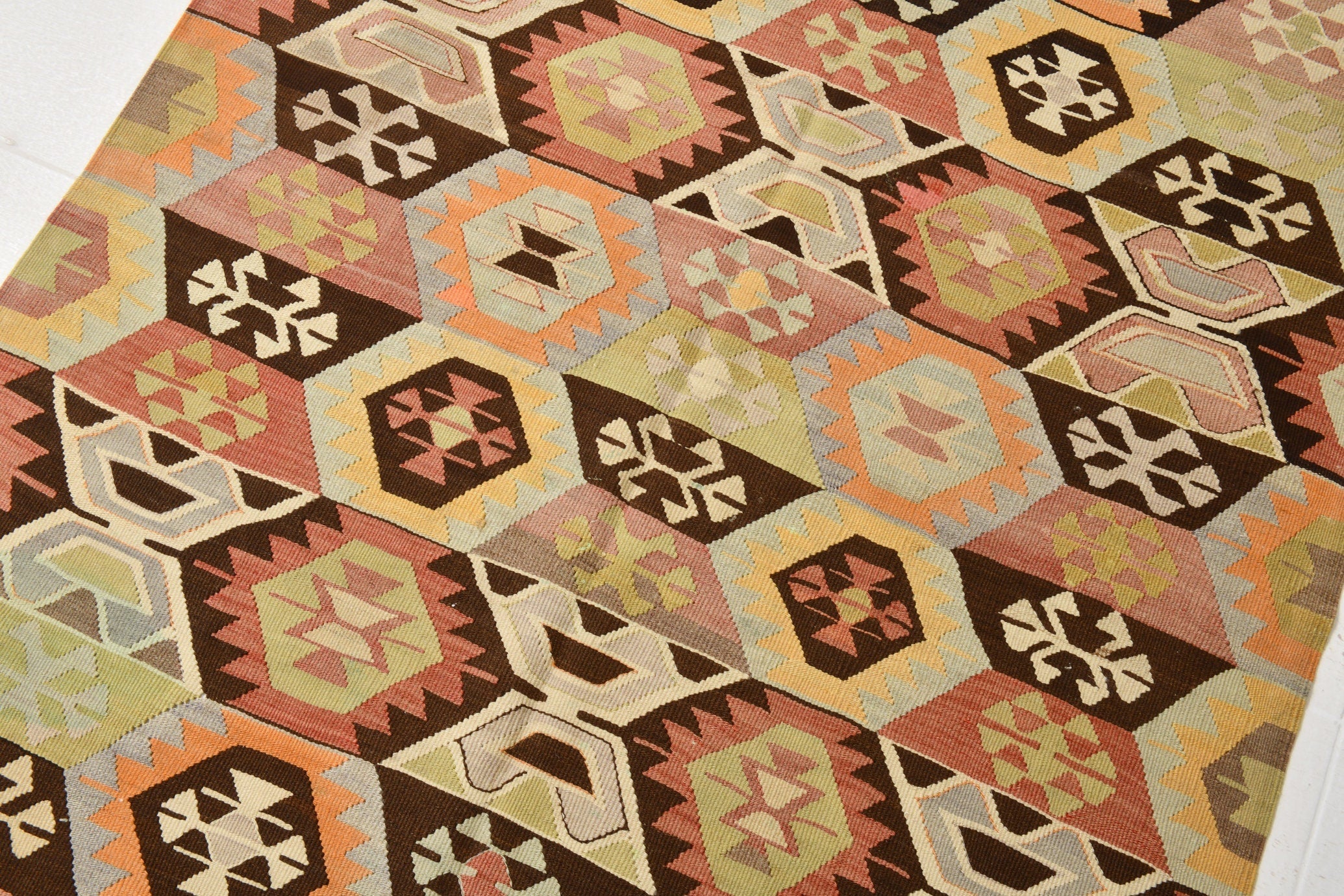 Vintage Kilim Anatolian 4'1" x 5'2" ft