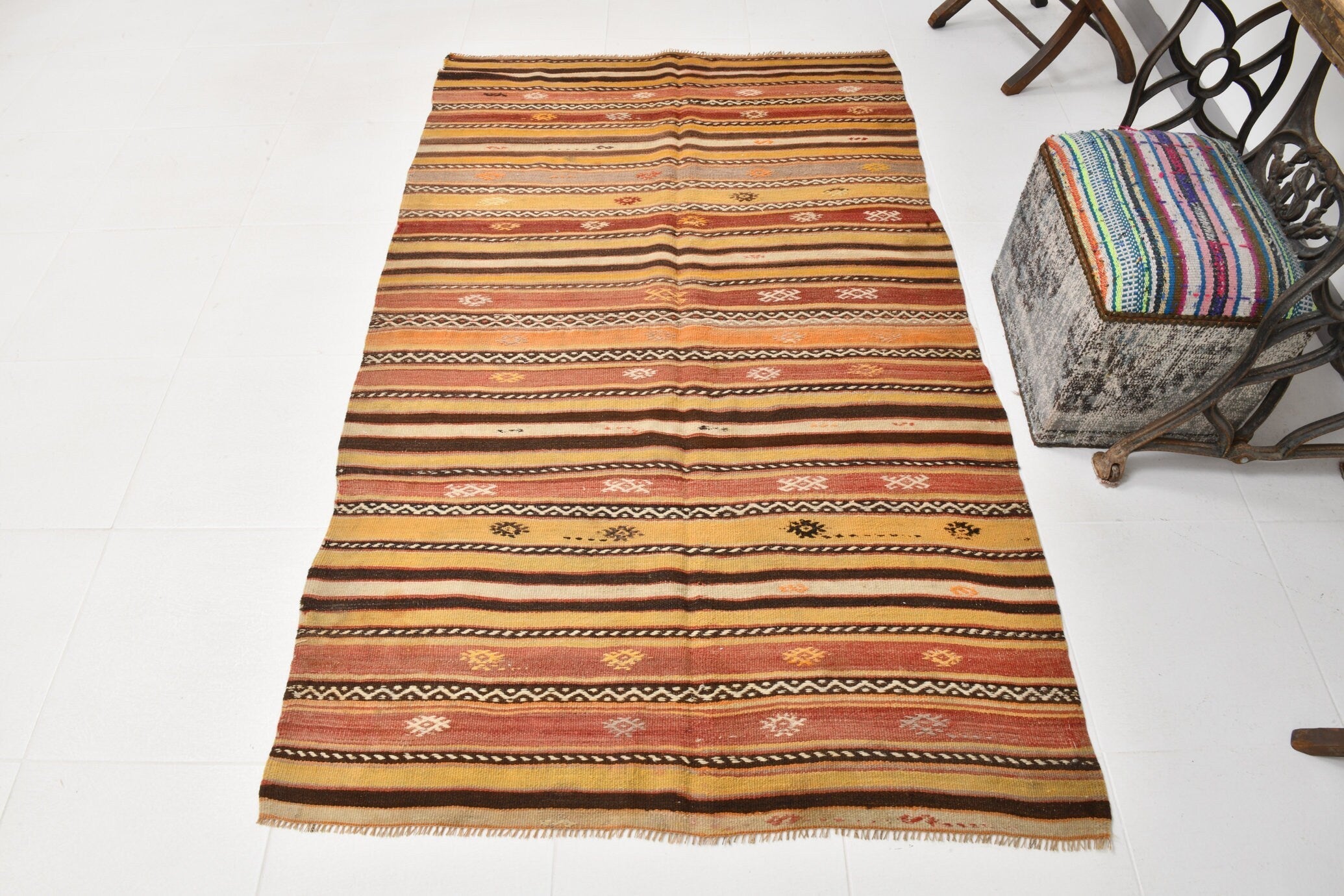 Vintage Kilim Anatolian 4'1" x 6'7" ft