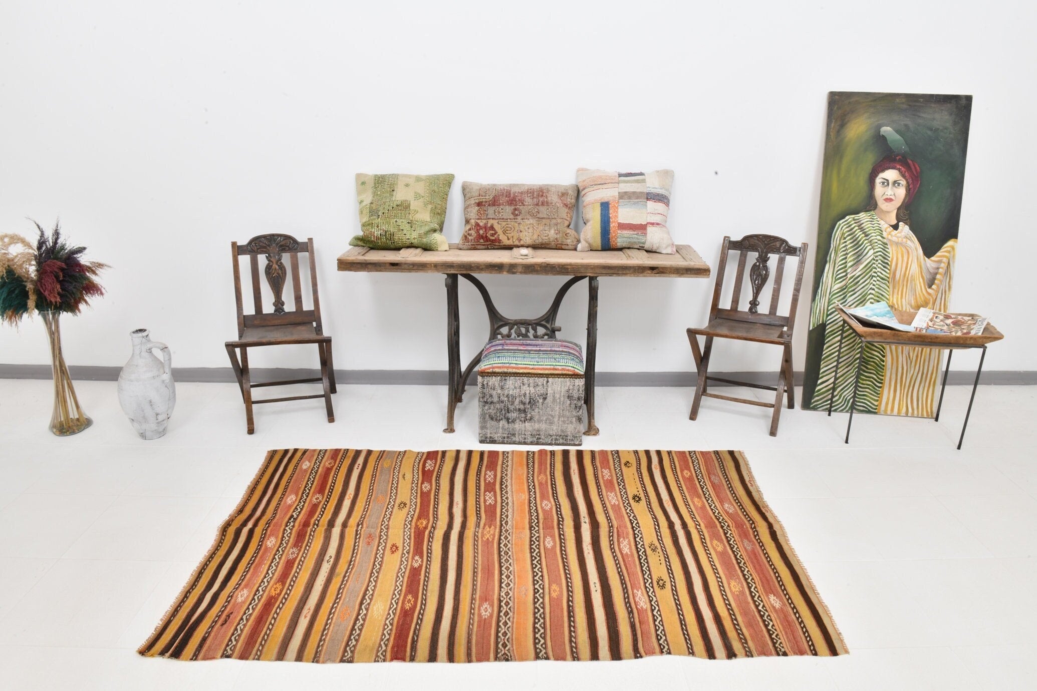 Vintage Kilim Anatolian 4'1" x 6'7" ft