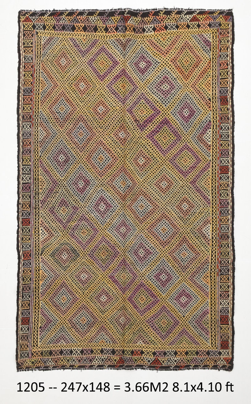 Vintage Kilim Anatolian 4’10’’ x 8’1’’ ft
