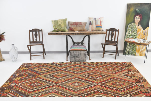 Vintage Kilim Anatolian 4'10" x 9'9" ft