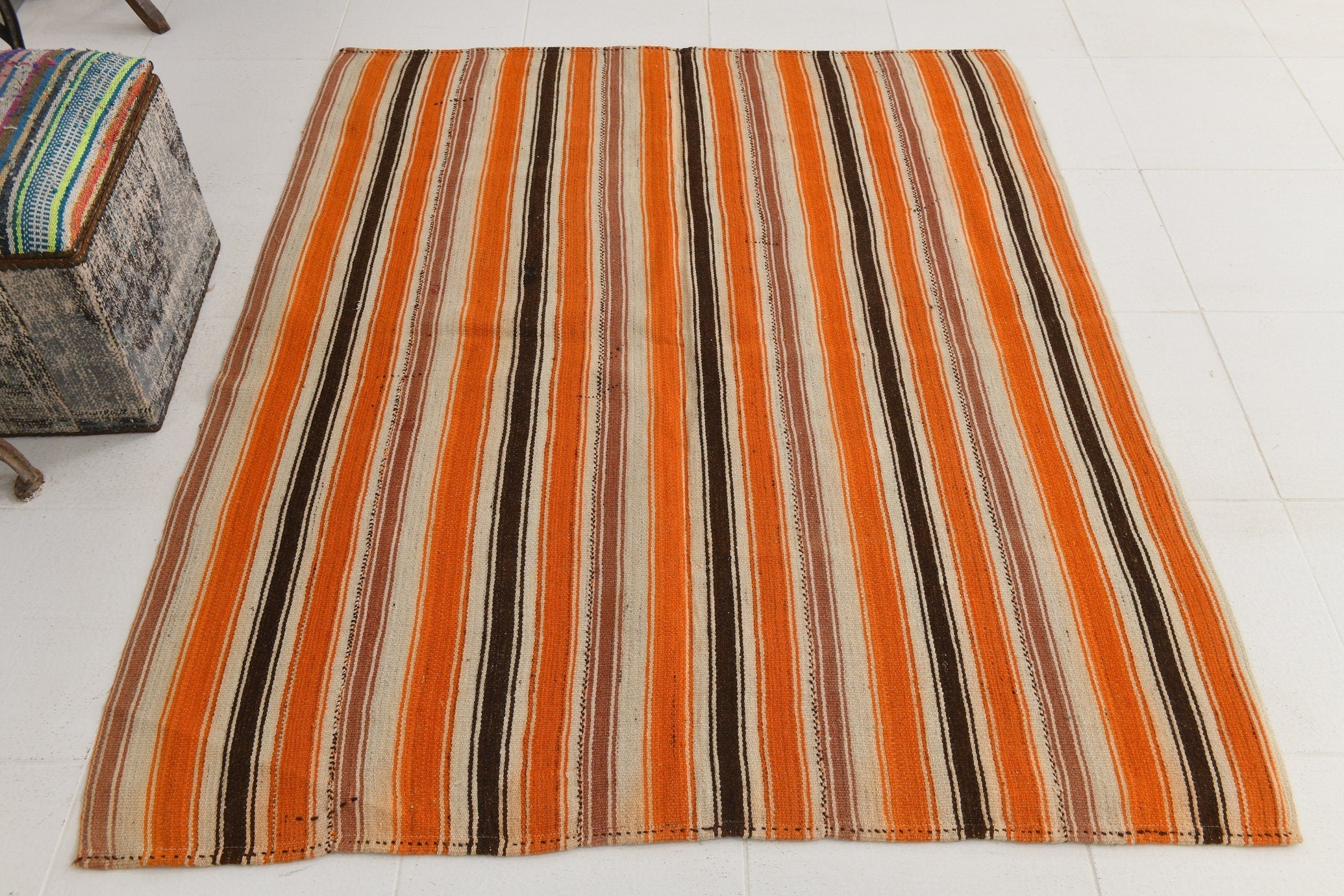 Vintage Kilim Anatolian 4'11" x 5'10" ft