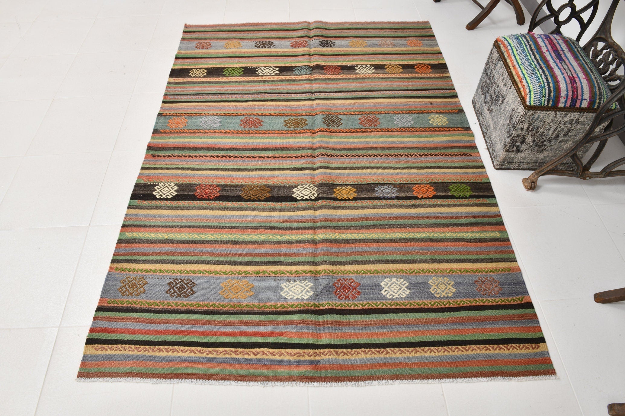 Vintage Kilim Anatolian 4'11" x 6'11" ft