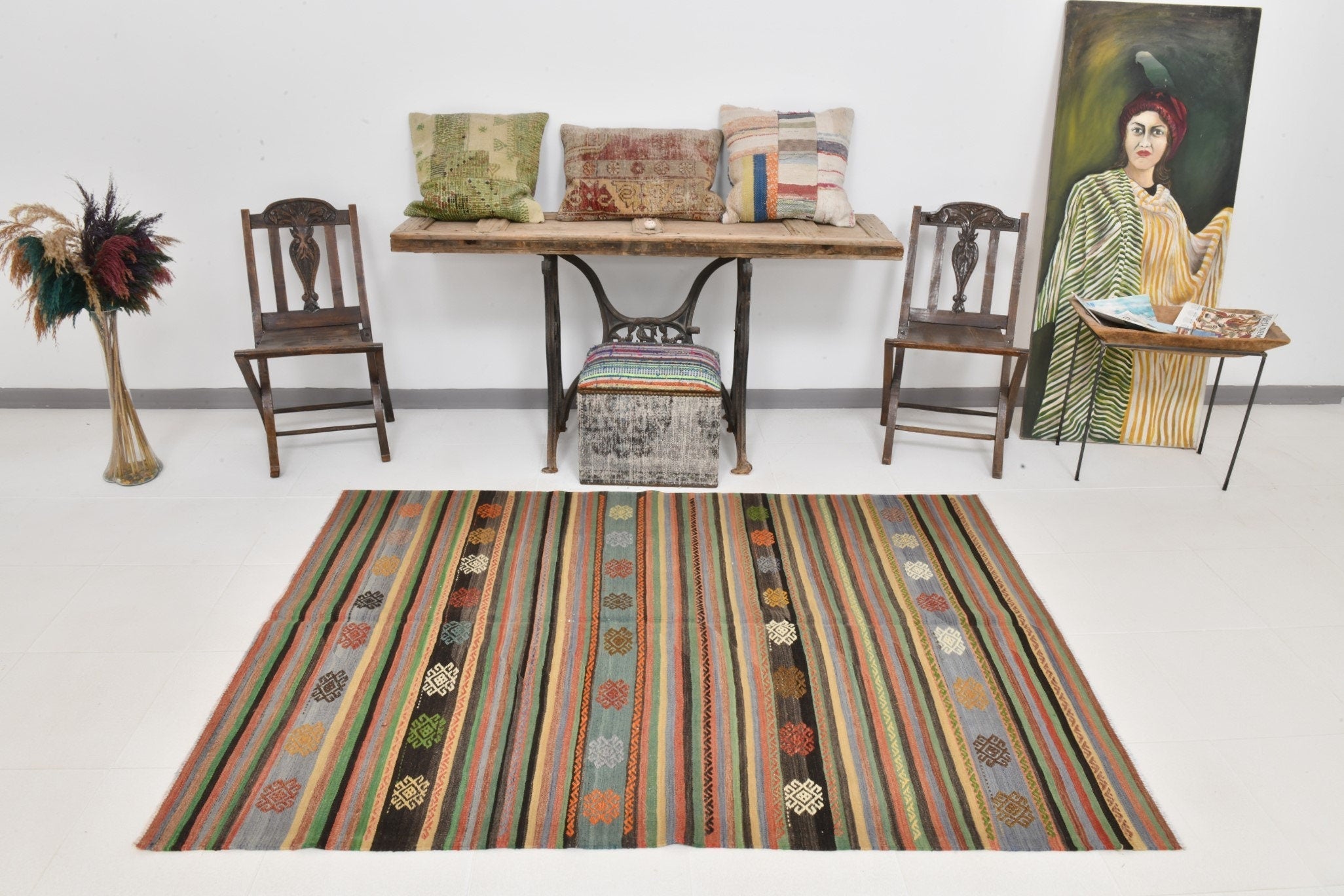 Vintage Kilim Anatolian 4'11" x 6'11" ft