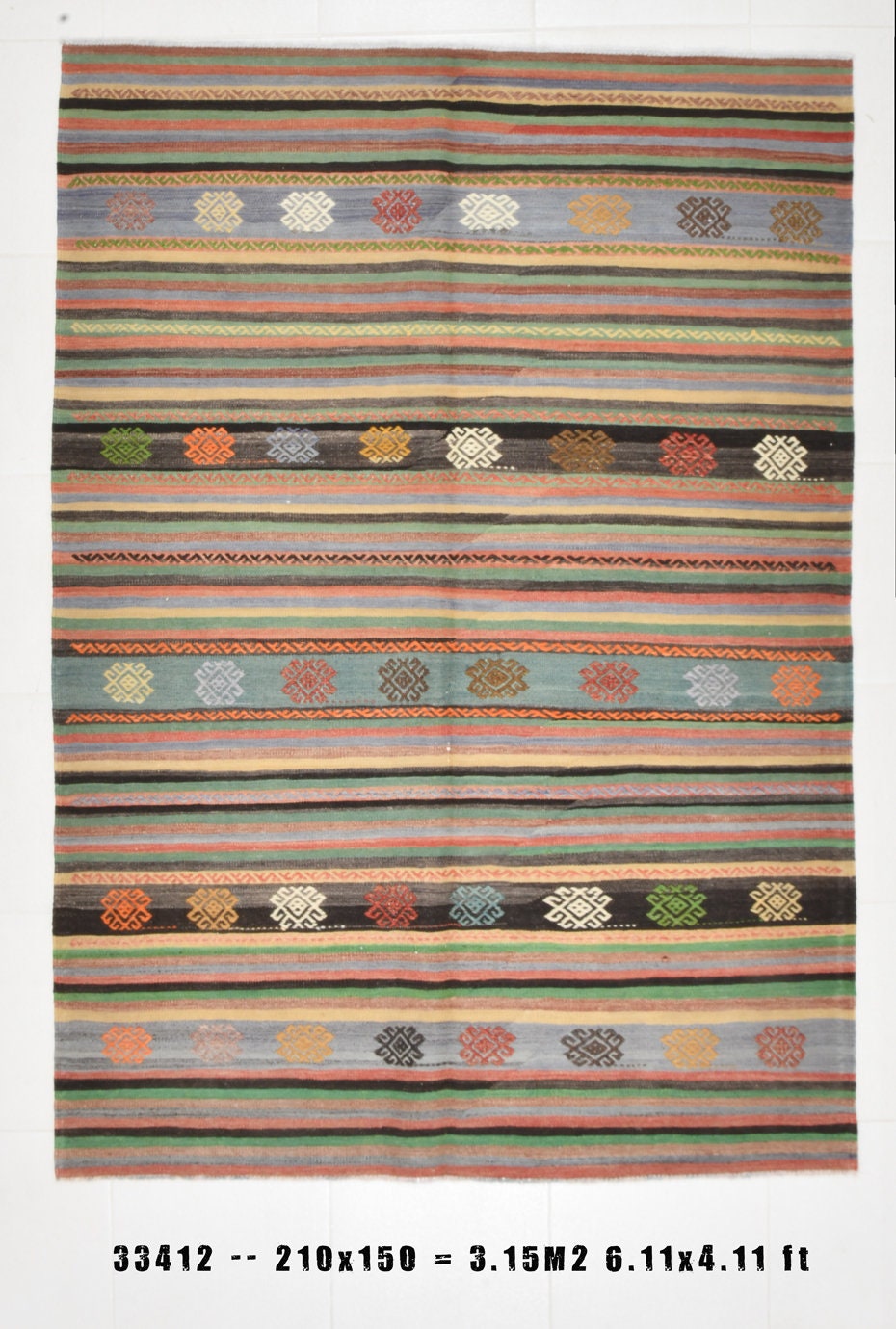 Vintage Kilim Anatolian 4'11" x 6'11" ft