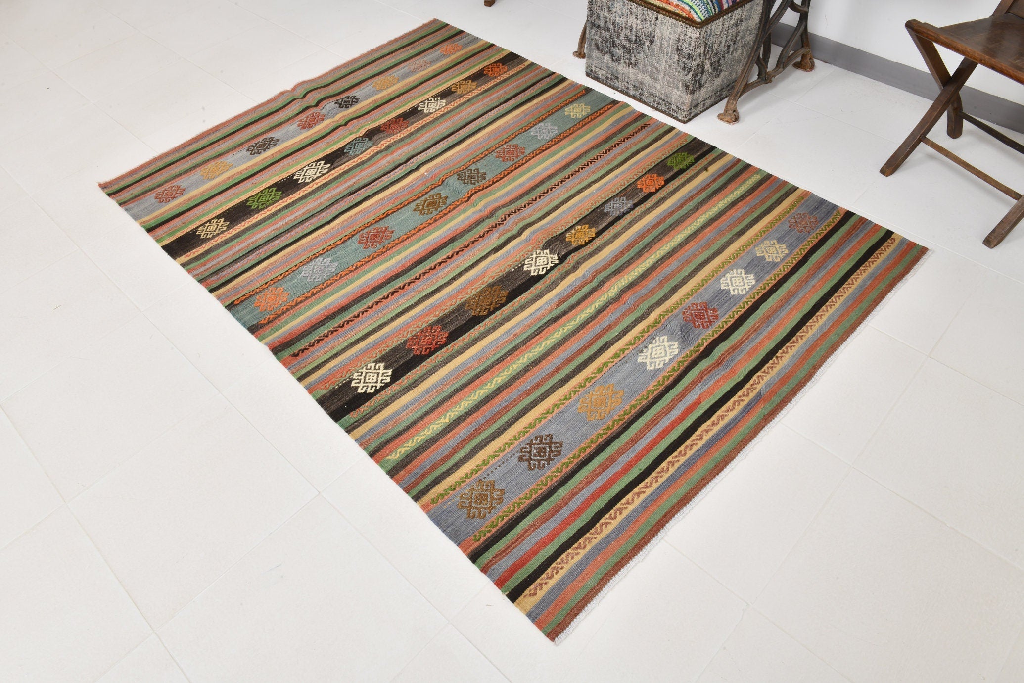 Vintage Kilim Anatolian 4'11" x 6'11" ft