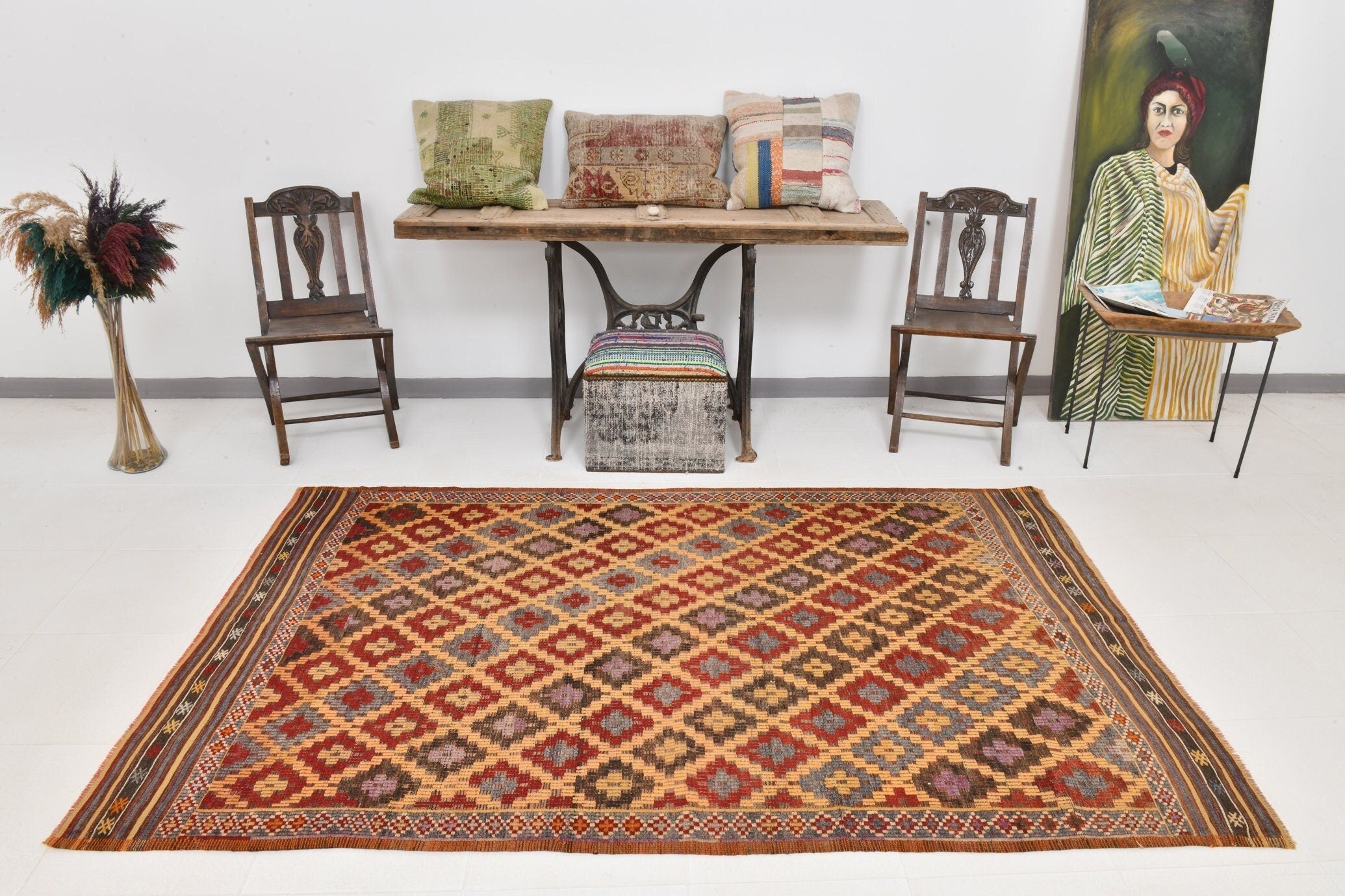 Vintage Kilim Anatolian 4’11’’ x 7’10’’ ft