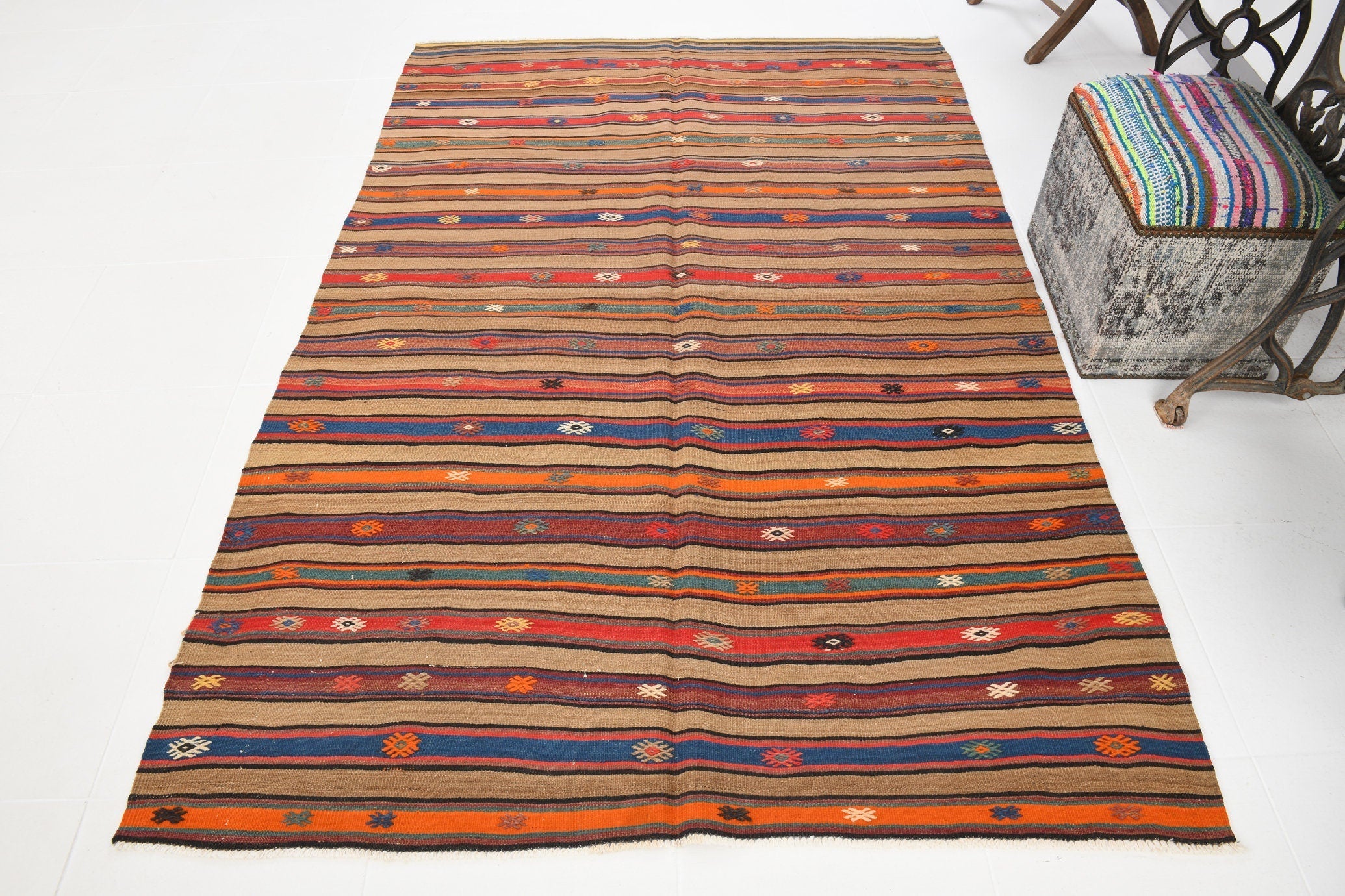 Vintage Kilim Anatolian 4'11" x 7'6" ft