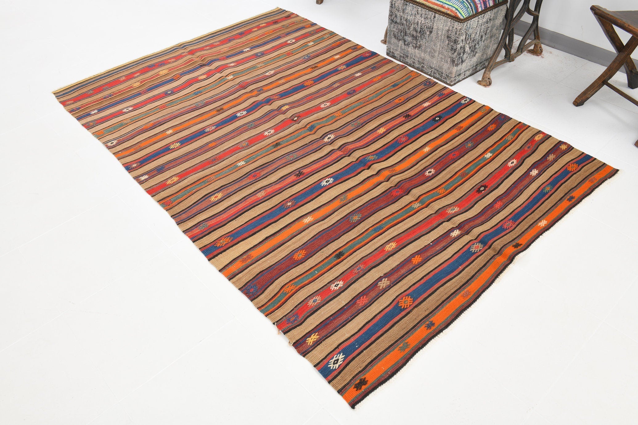 Vintage Kilim Anatolian 4'11" x 7'6" ft