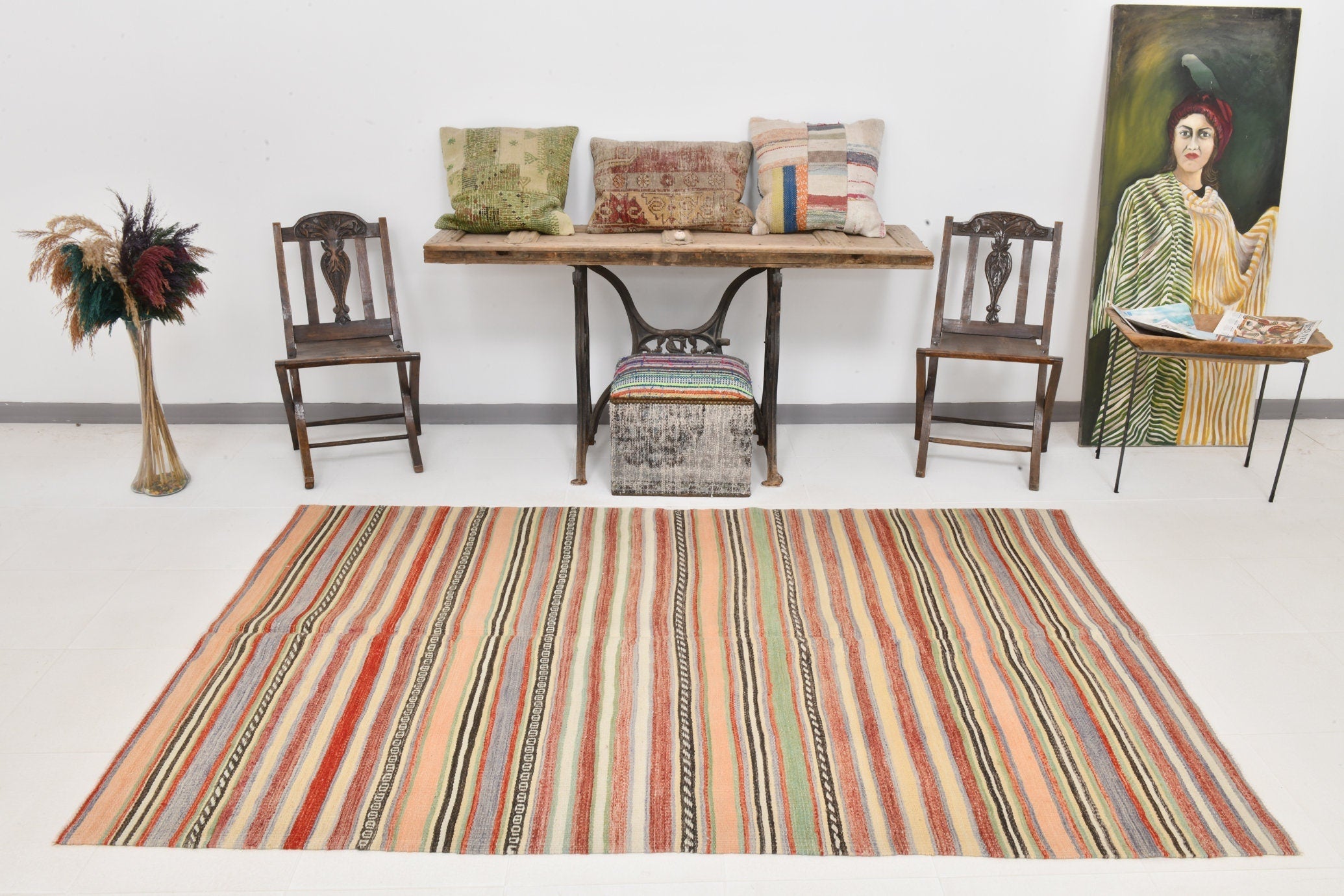 Vintage Kilim Anatolian 4’11’’ x 8’1’’ ft