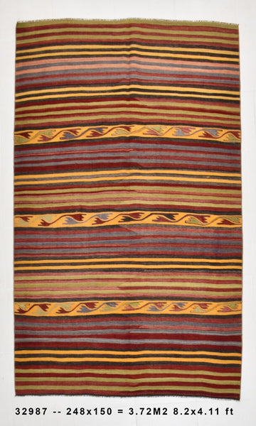 Vintage Kilim Anatolian 4'11" x 8'2" ft