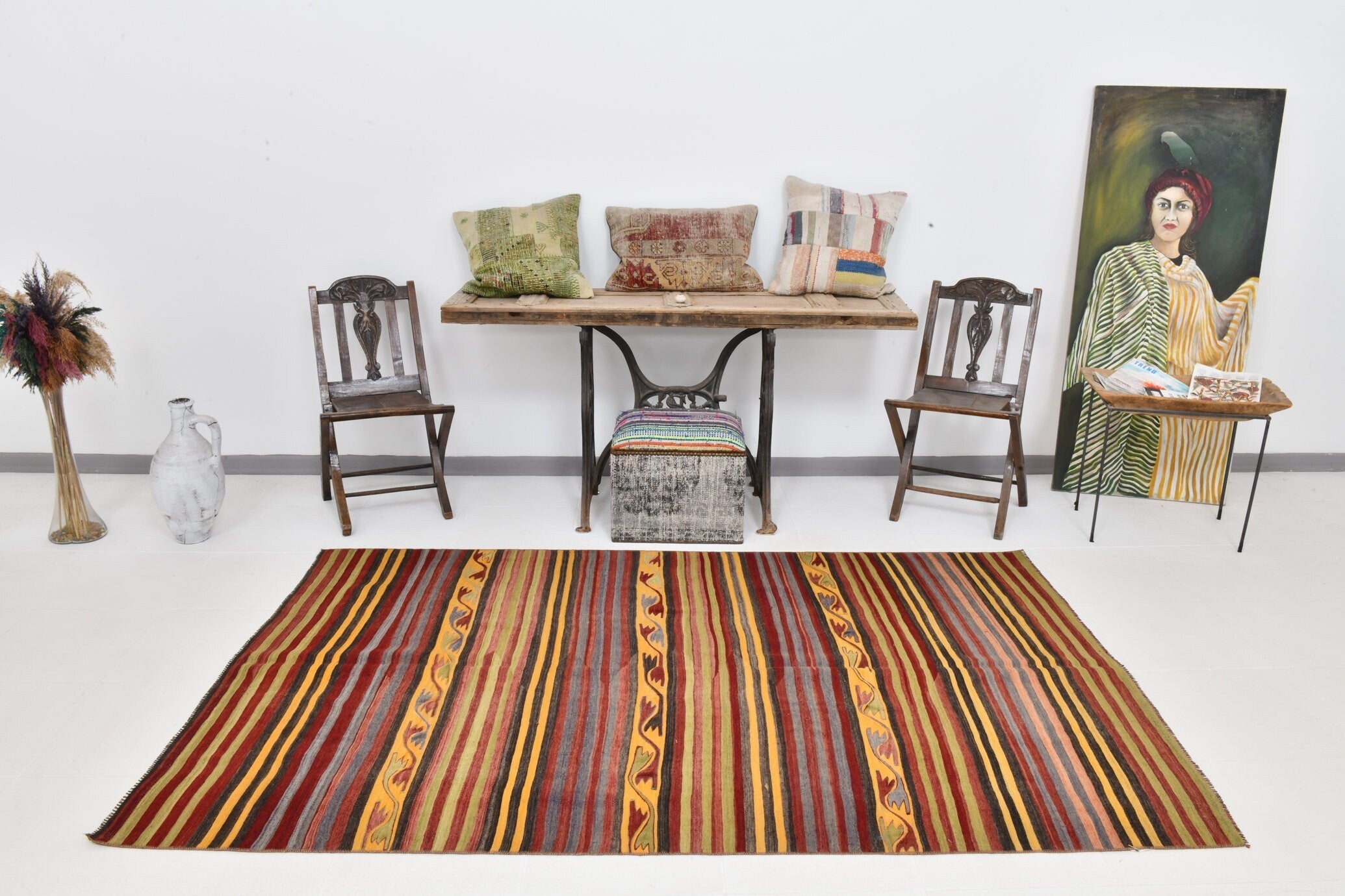 Vintage Kilim Anatolian 4'11" x 8'2" ft