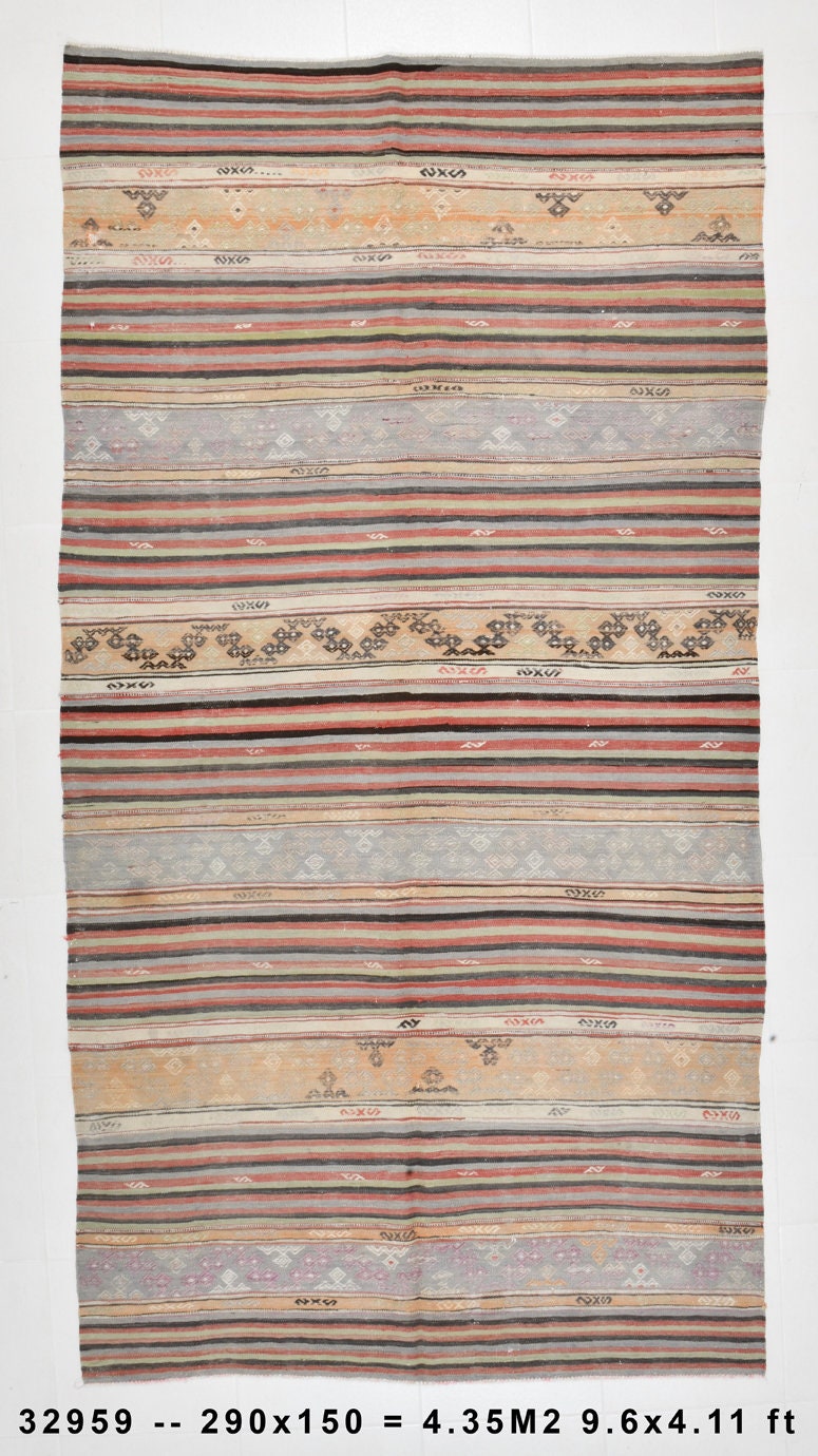 Vintage Kilim Anatolian 4'11" x 9'6" ft