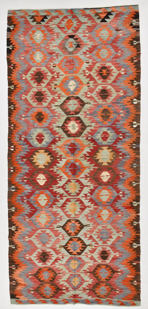 Vintage Kilim Anatolian 4’12’’ x 11’3’’ ft