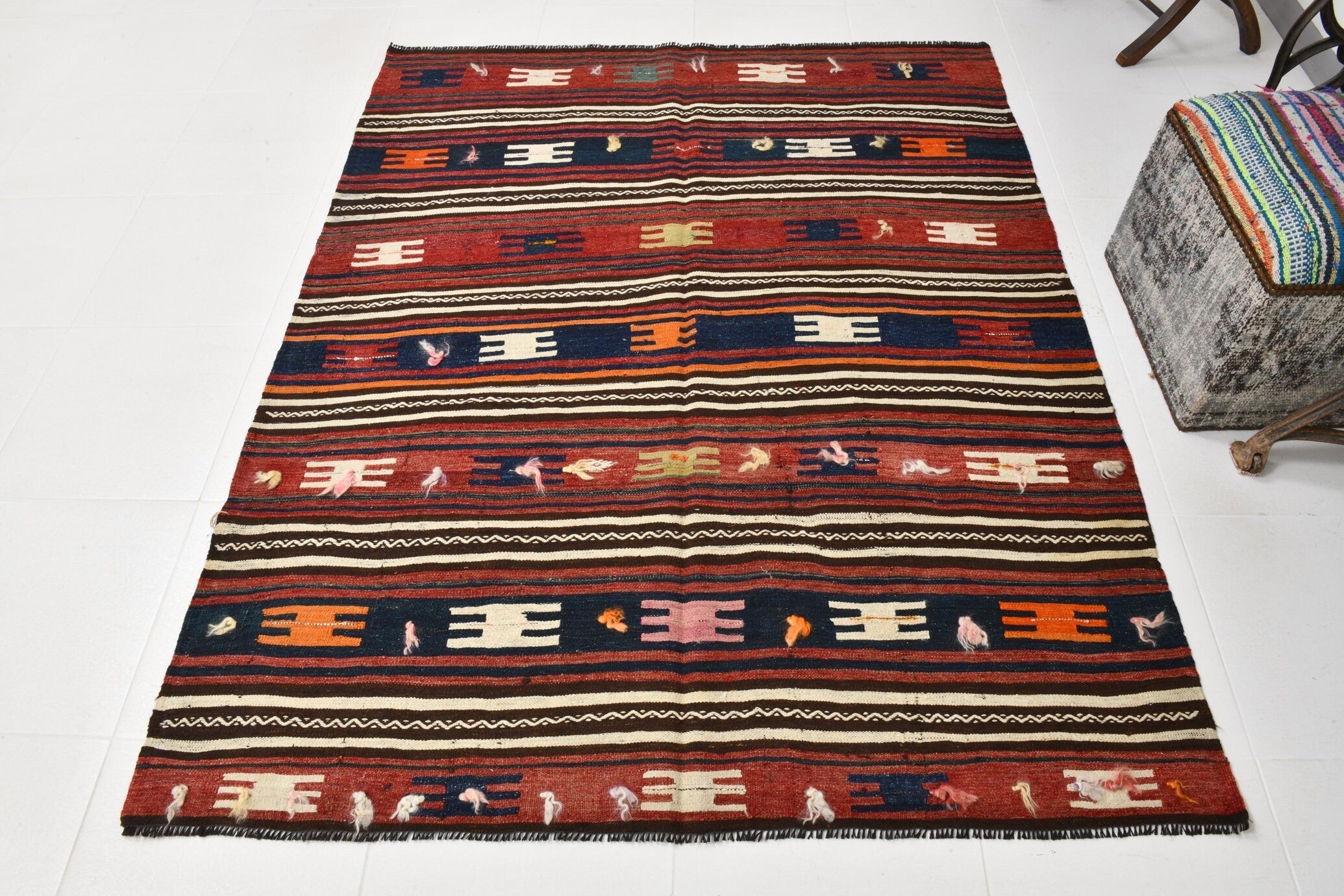 Vintage Kilim Anatolian 4'12" x 6'2" ft
