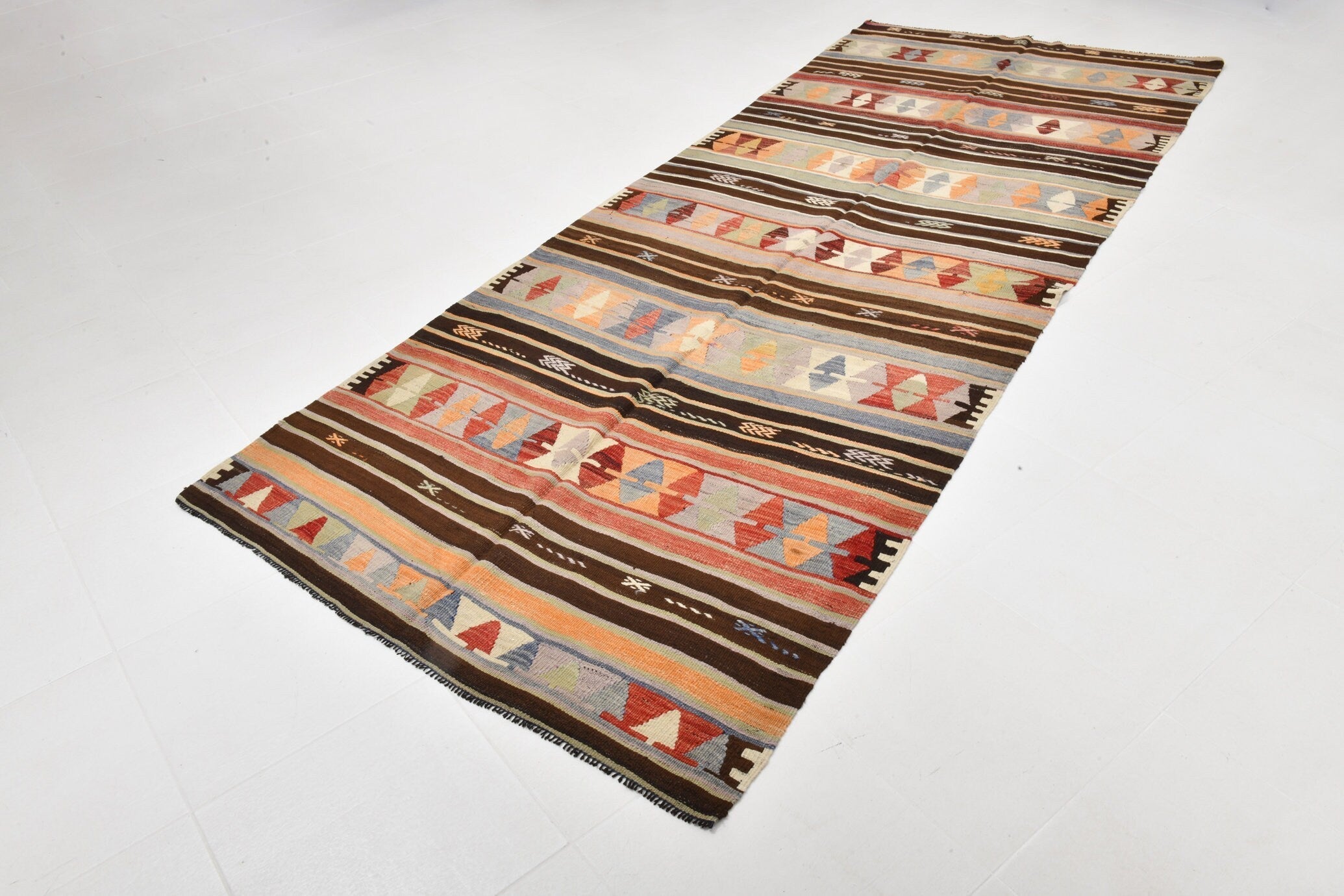 Vintage Kilim Anatolian 4'2" x 11'3" ft