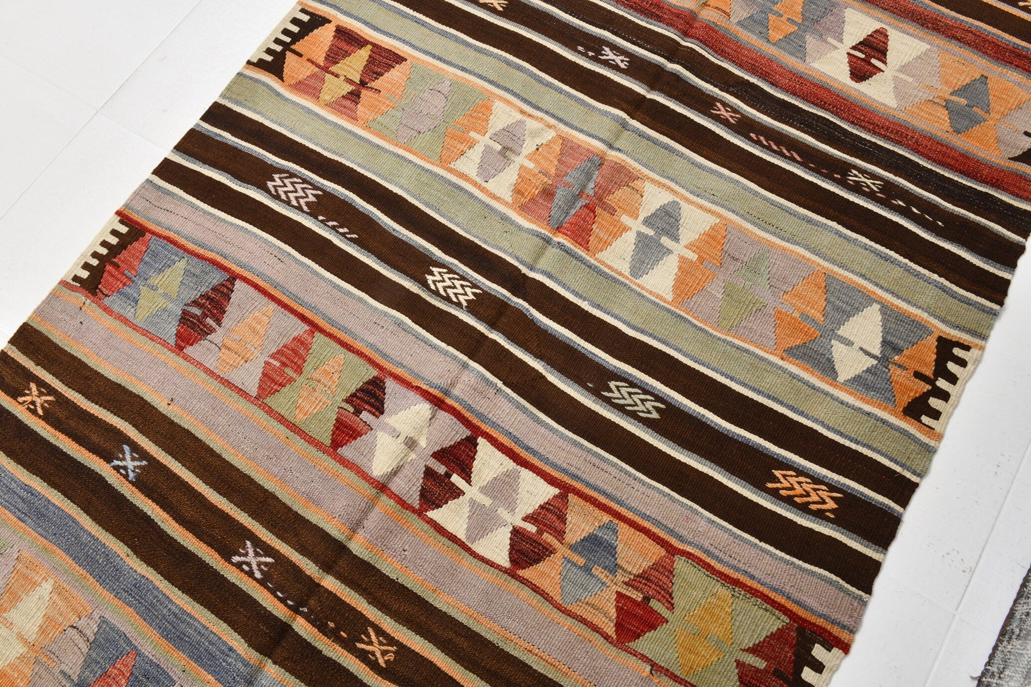 Vintage Kilim Anatolian 4'2" x 11'3" ft