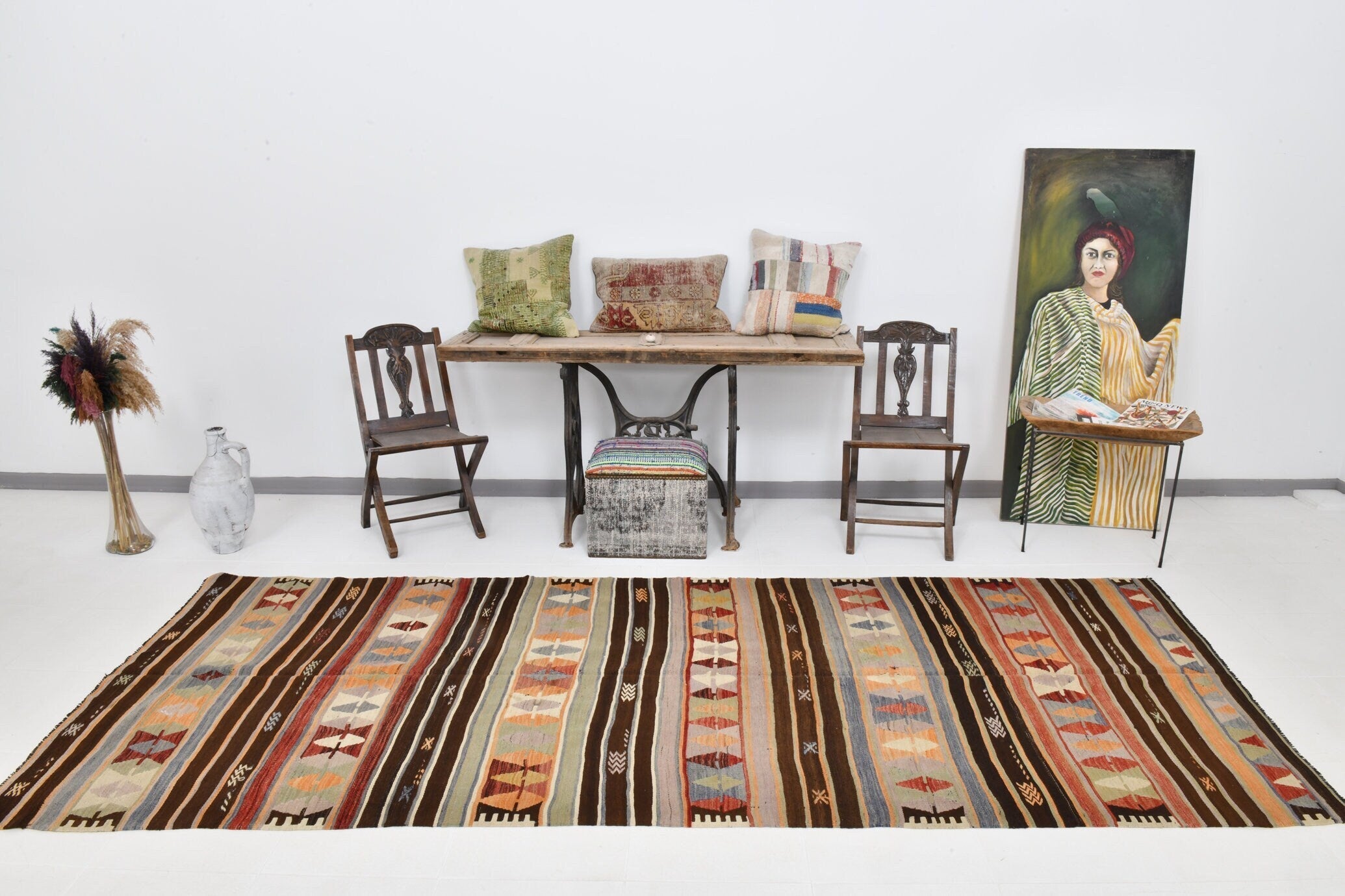 Vintage Kilim Anatolian 4'2" x 11'3" ft