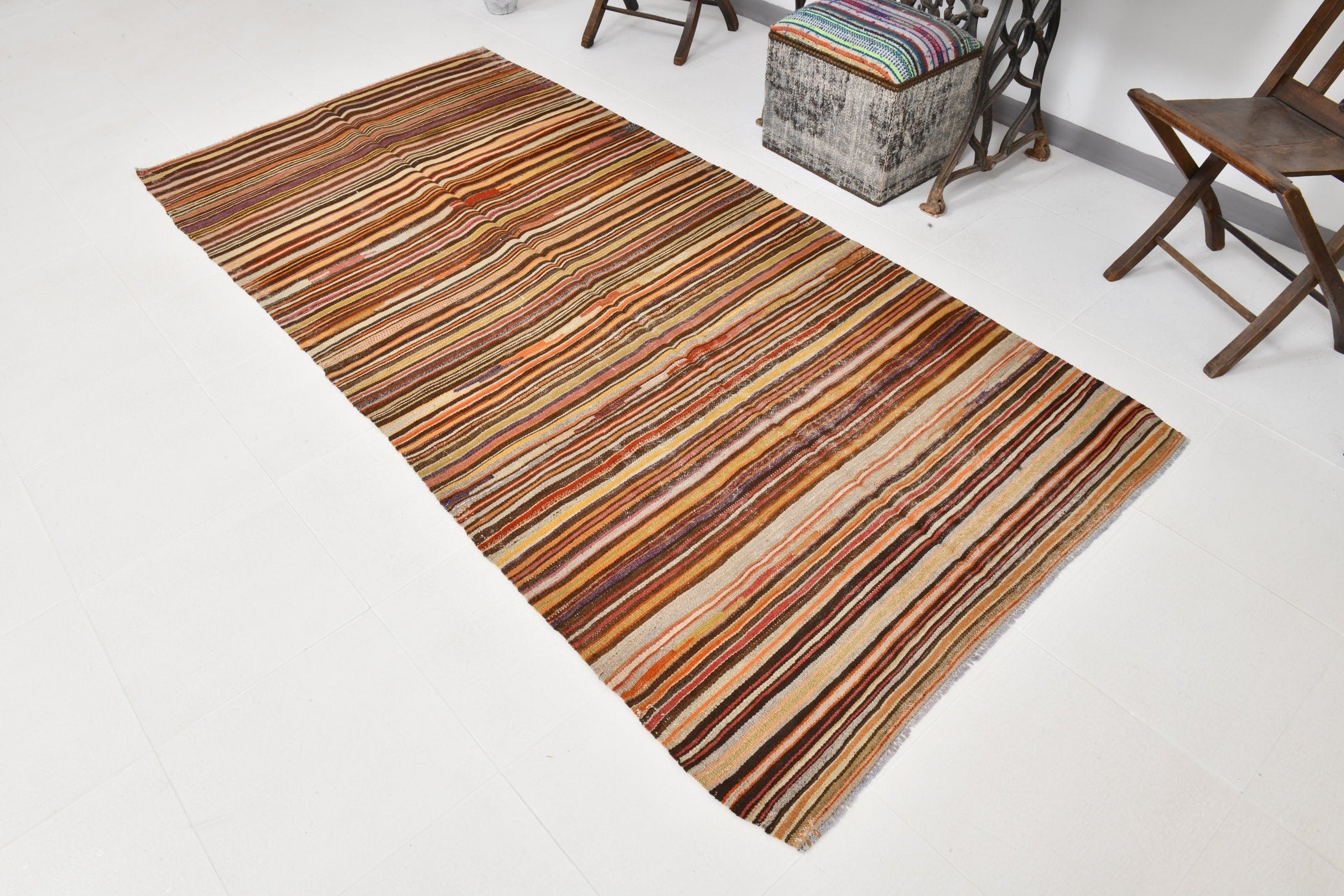 Vintage Kilim Anatolian 4’2’’ x 8’10’’ ft