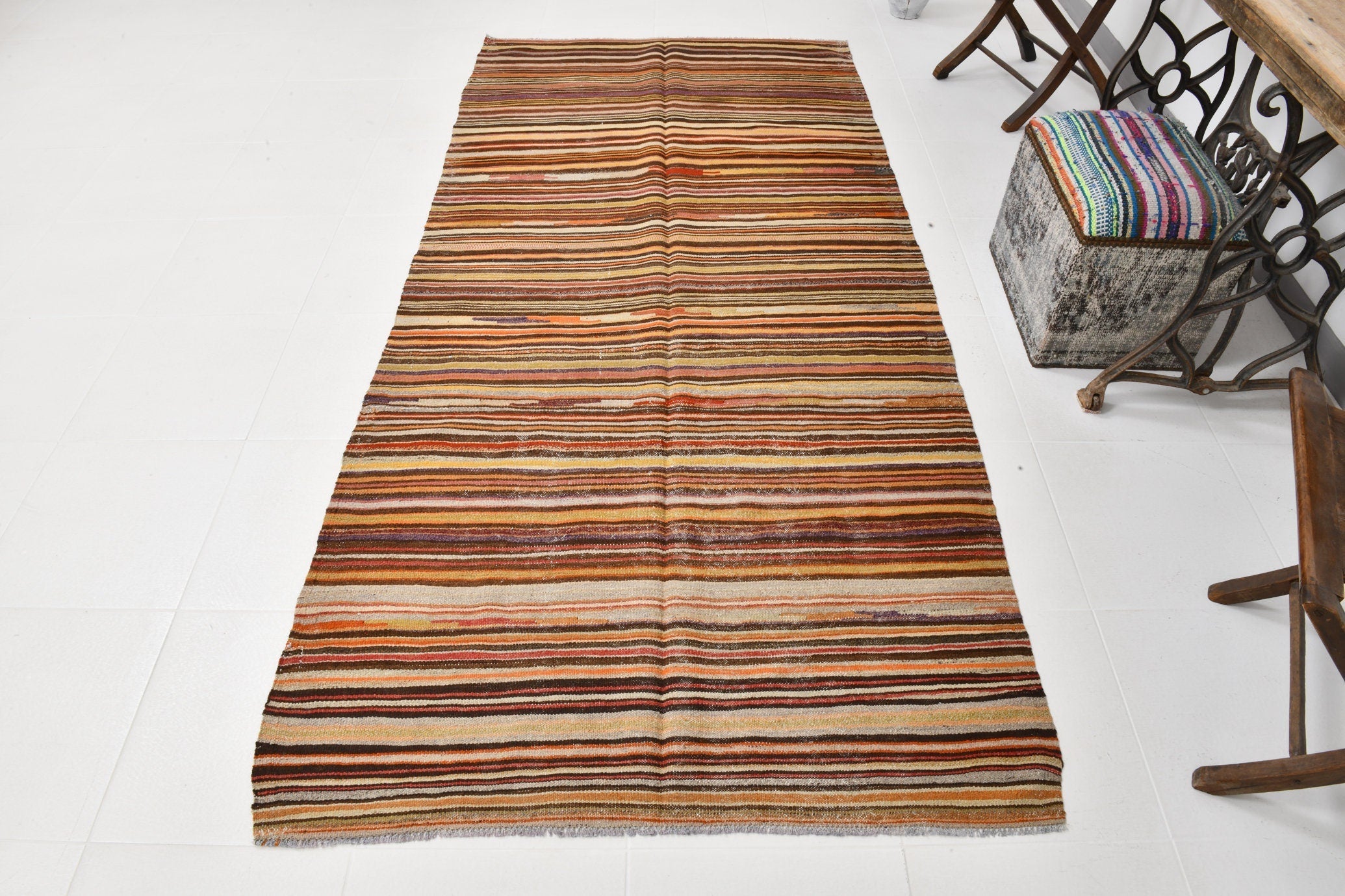 Vintage Kilim Anatolian 4’2’’ x 8’10’’ ft