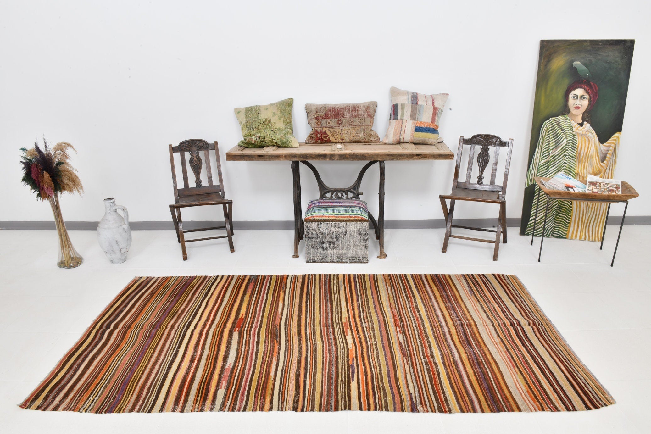 Vintage Kilim Anatolian 4’2’’ x 8’10’’ ft