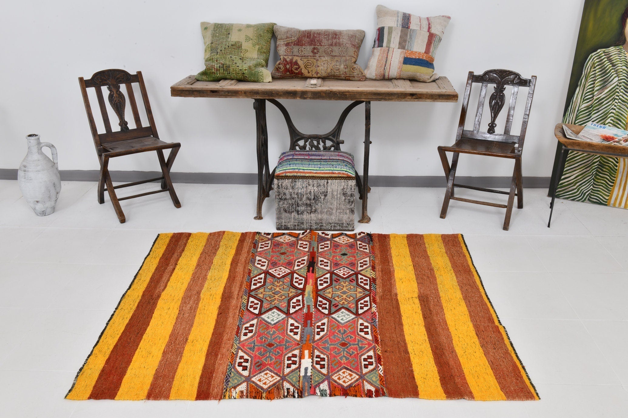 Vintage Kilim Anatolian 4’3’’ x 5’8’’ ft