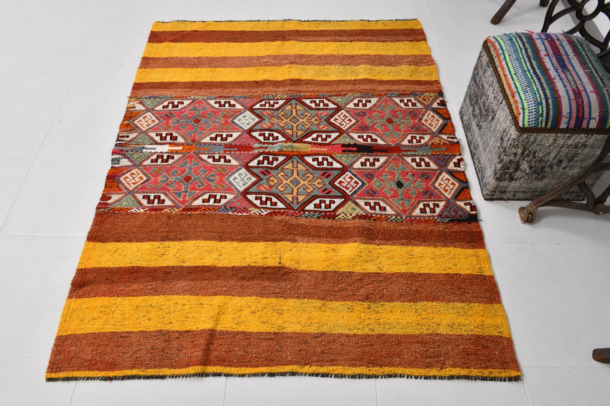 Vintage Kilim Anatolian 4’3’’ x 5’8’’ ft
