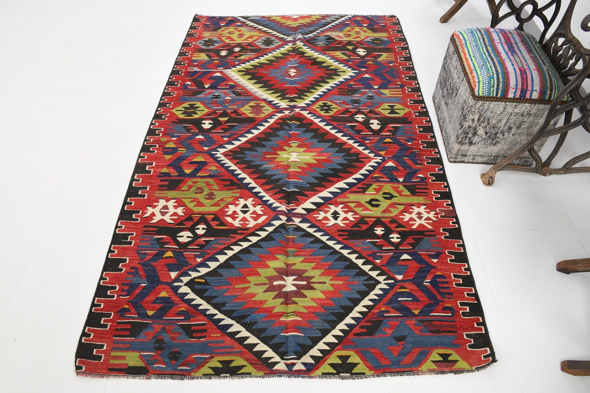 Vintage Kilim Anatolian 4'3" x 7'2" ft