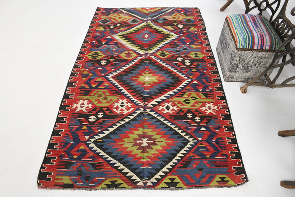 Vintage Kilim Anatolian 4'3" x 7'2" ft