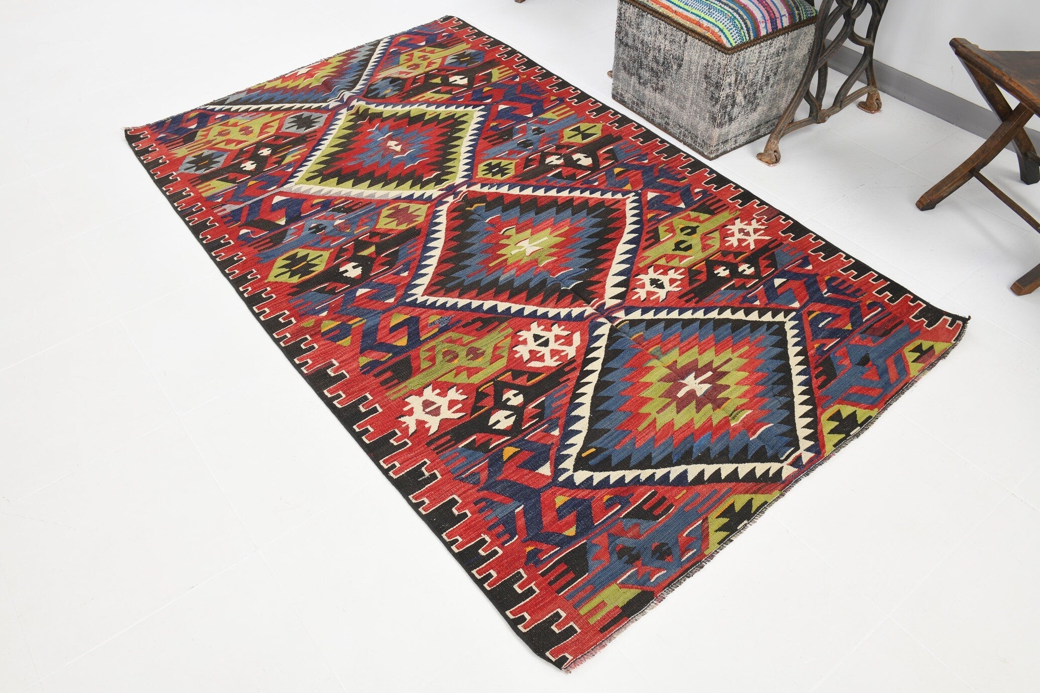 Vintage Kilim Anatolian 4'3" x 7'2" ft