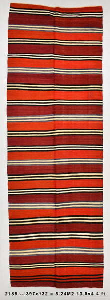 Vintage Kilim Anatolian 4'4" x 13'0" ft