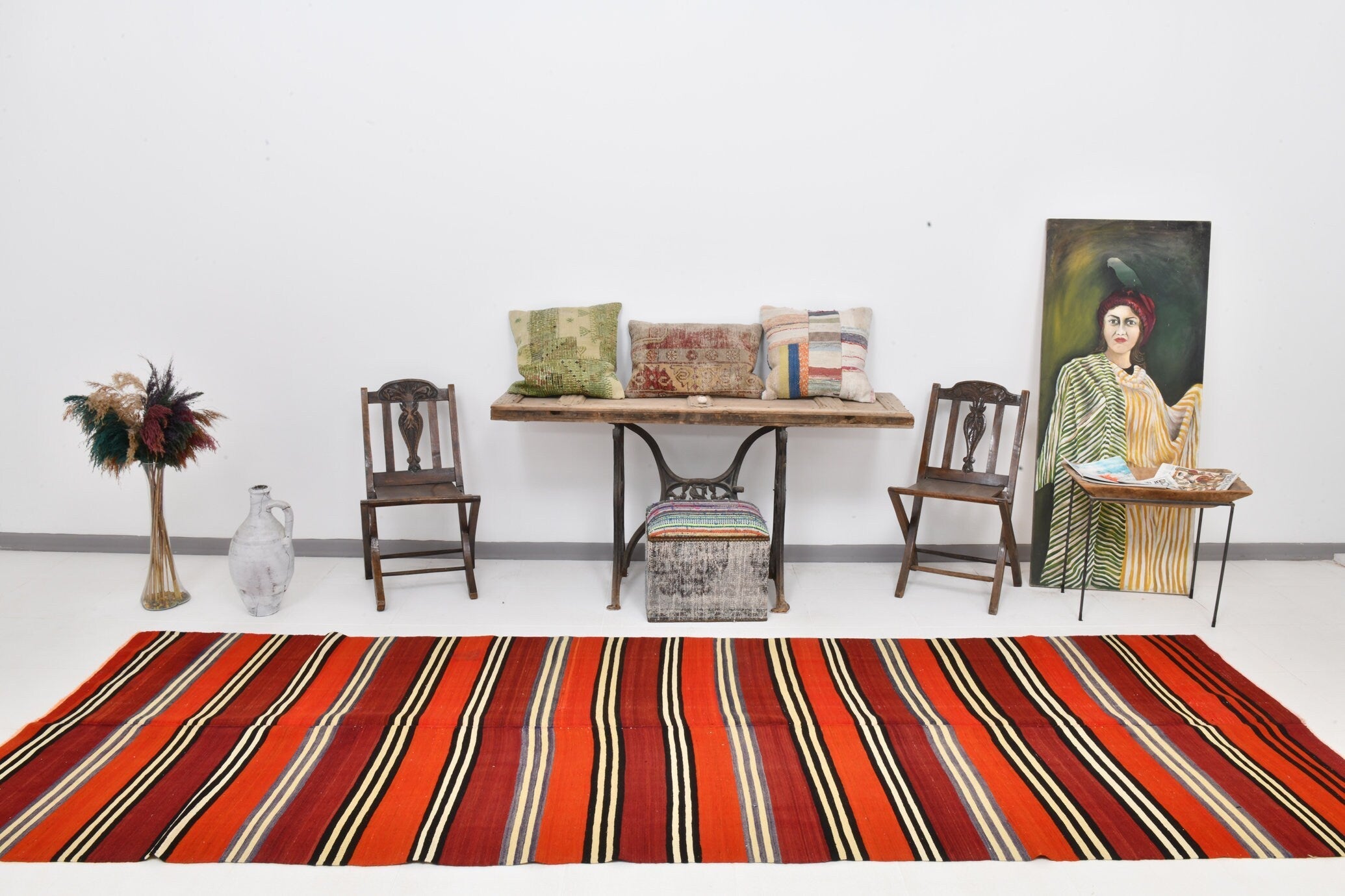 Vintage Kilim Anatolian 4'4" x 13'0" ft