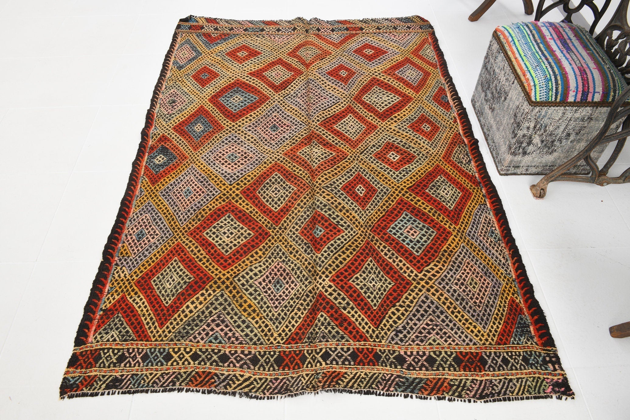 Vintage Kilim Anatolian 4’4’’ x 6’4’’ ft