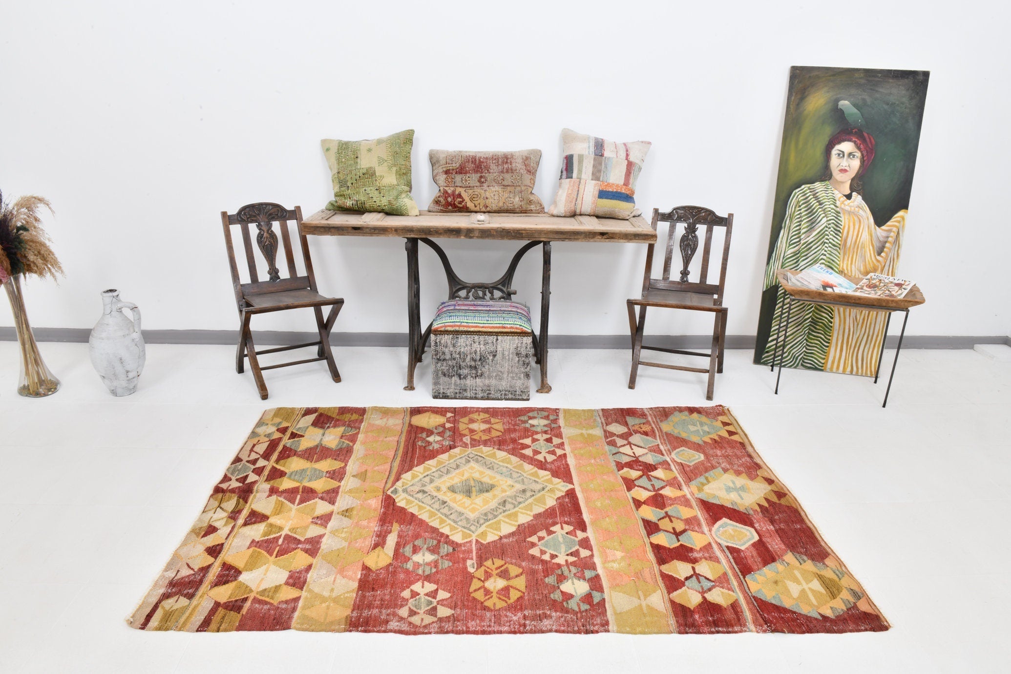 Vintage Kilim Anatolian 4’5’’ x 6’11’’ ft