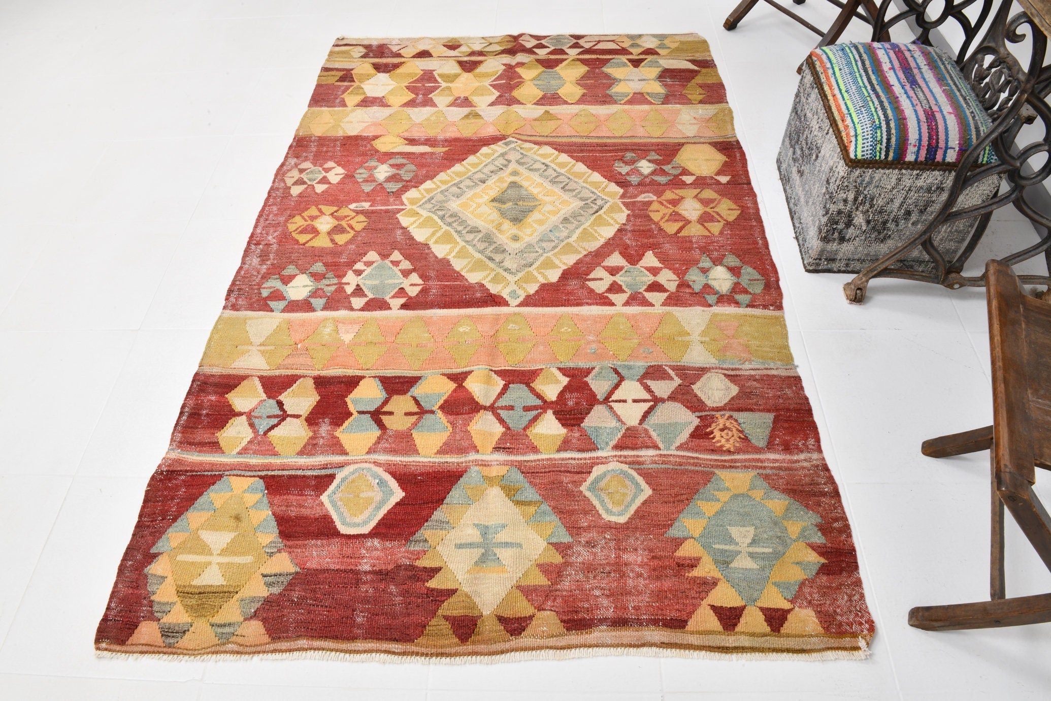 Vintage Kilim Anatolian 4’5’’ x 6’11’’ ft