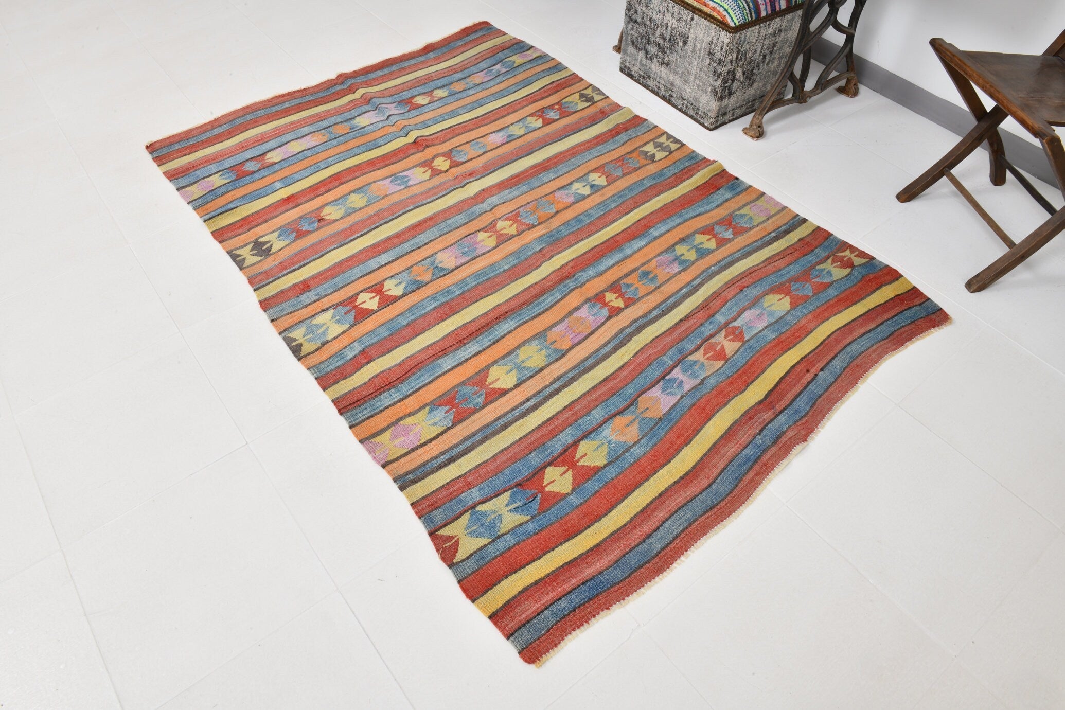 Vintage Kilim Anatolian 4’6’’ x 6’7’’ ft