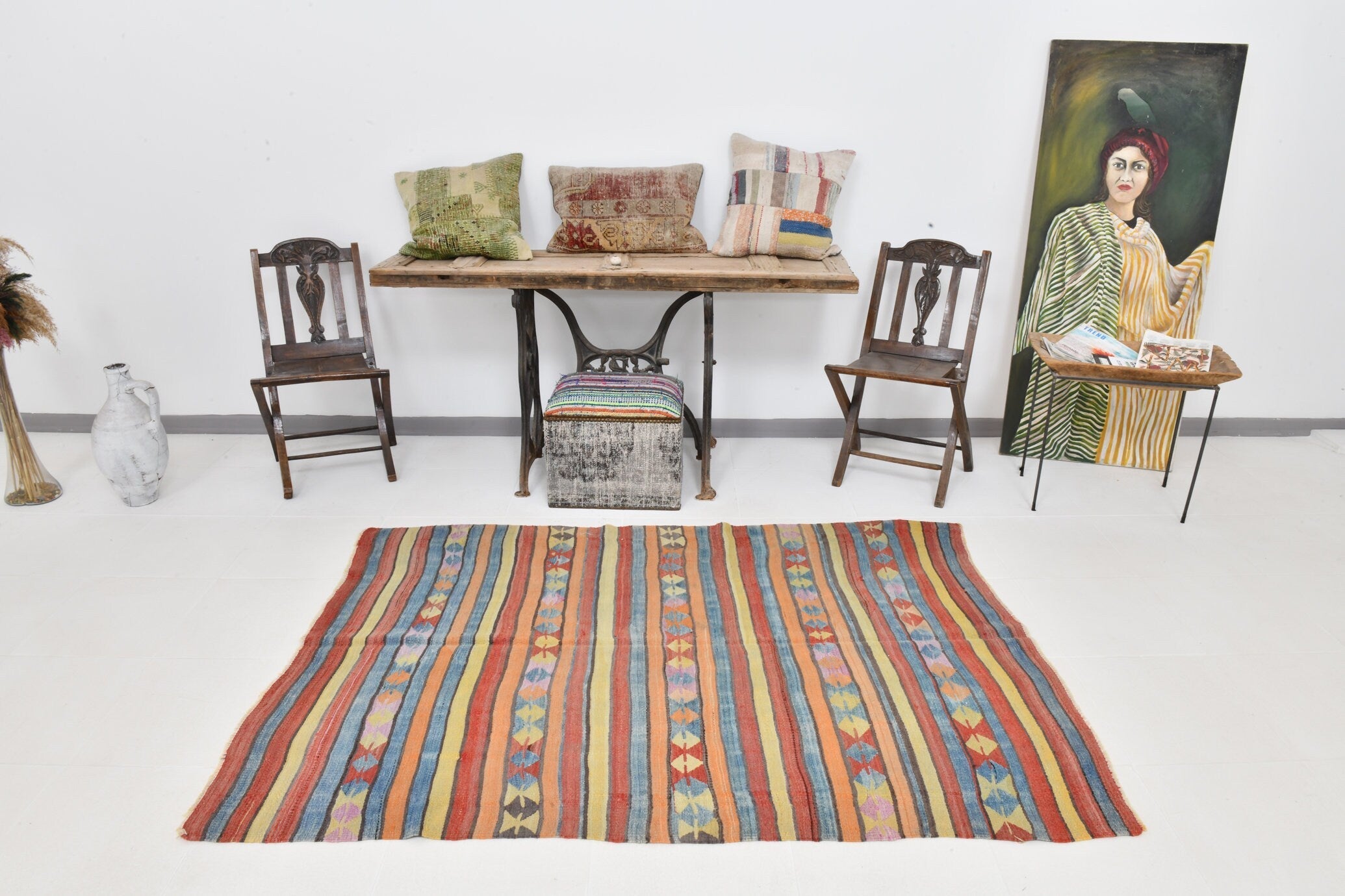 Vintage Kilim Anatolian 4’6’’ x 6’7’’ ft