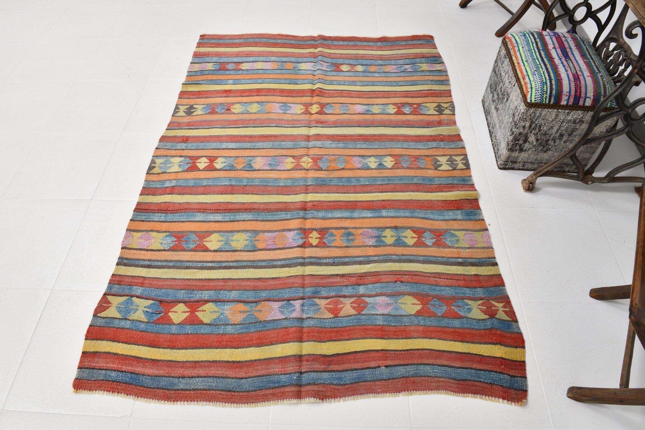 Vintage Kilim Anatolian 4’6’’ x 6’7’’ ft