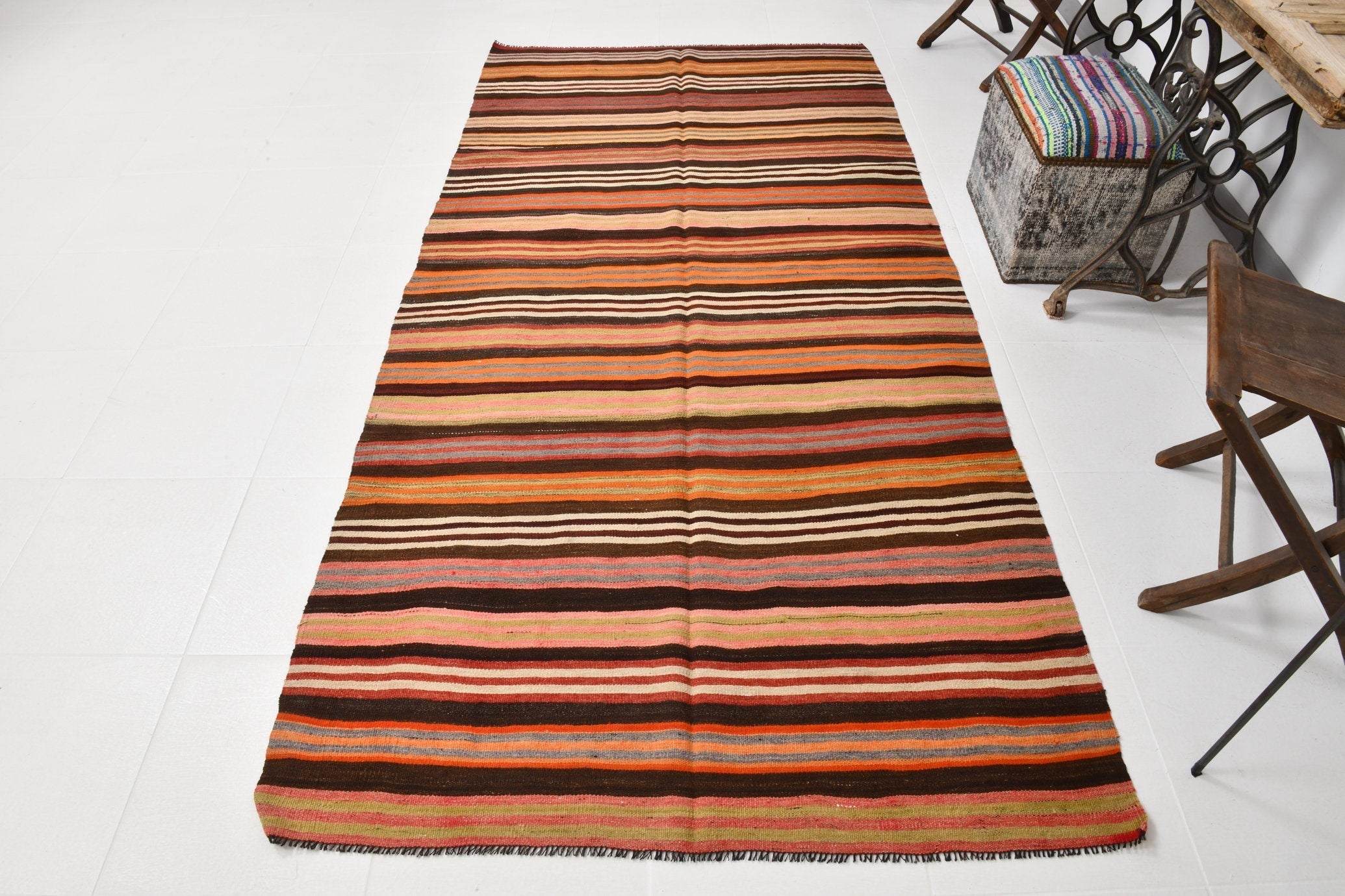 Vintage Kilim Anatolian 4’6’’ x 9’1’’ ft