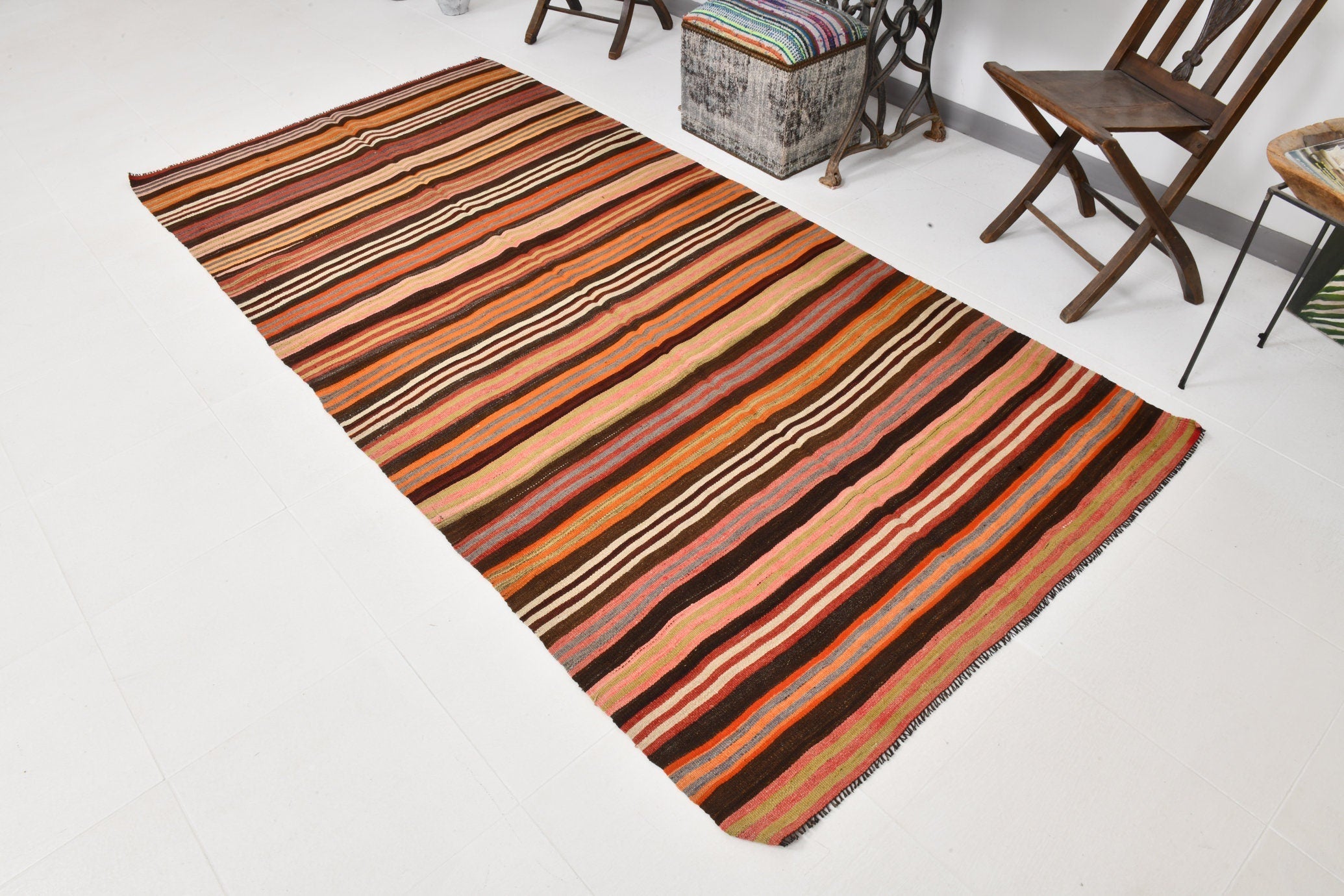 Vintage Kilim Anatolian 4’6’’ x 9’1’’ ft