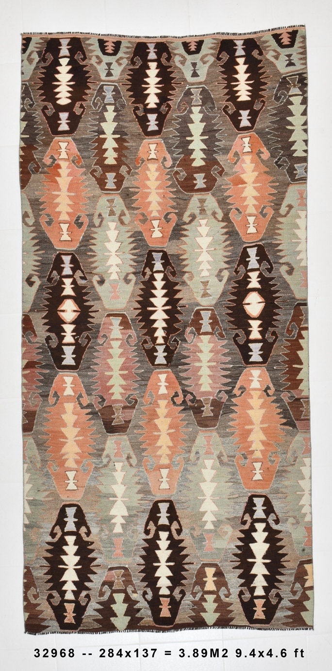 Vintage Kilim Anatolian 4'6" x 9'4" ft
