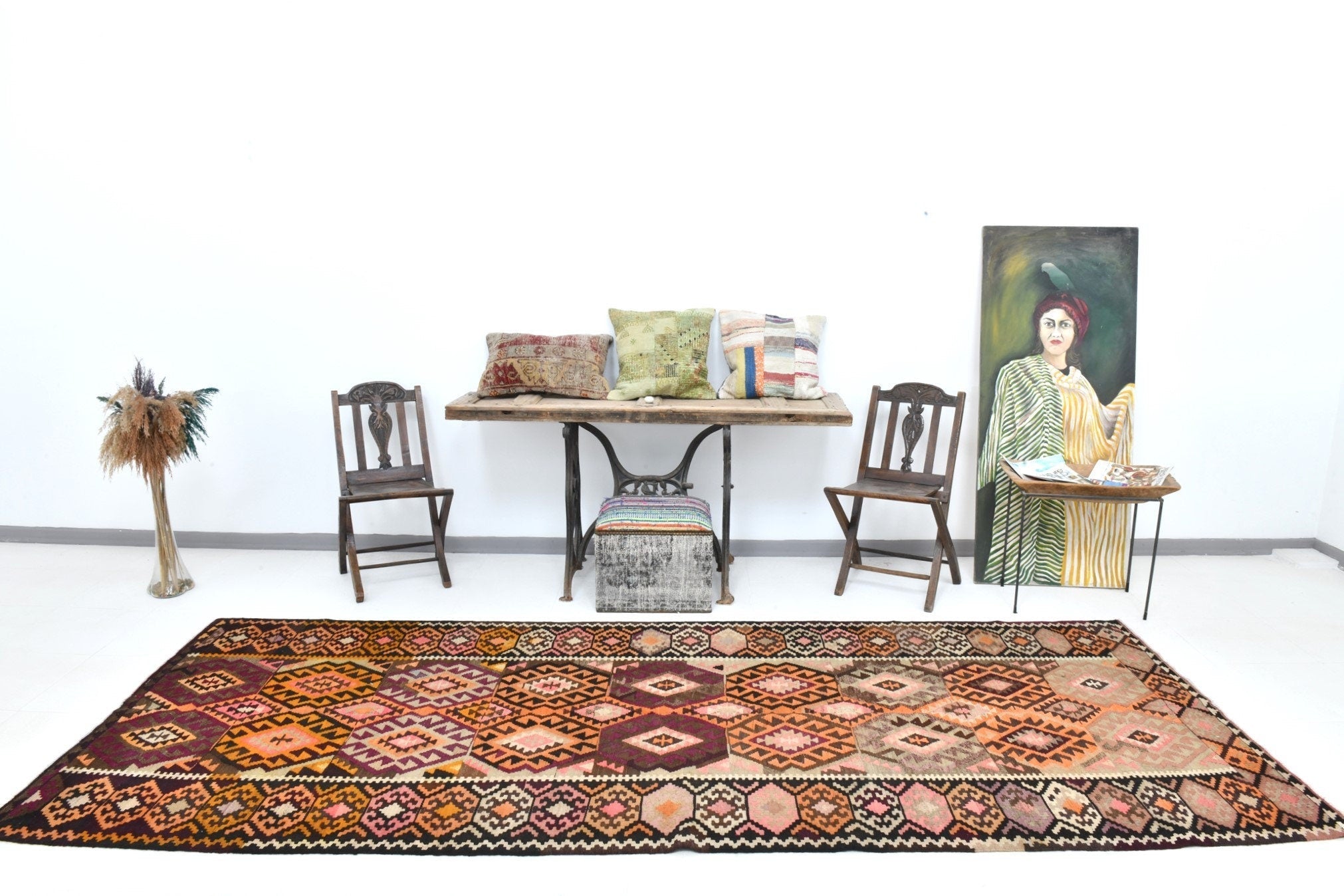 Vintage Kilim Anatolian 4'7" x 11'7" ft