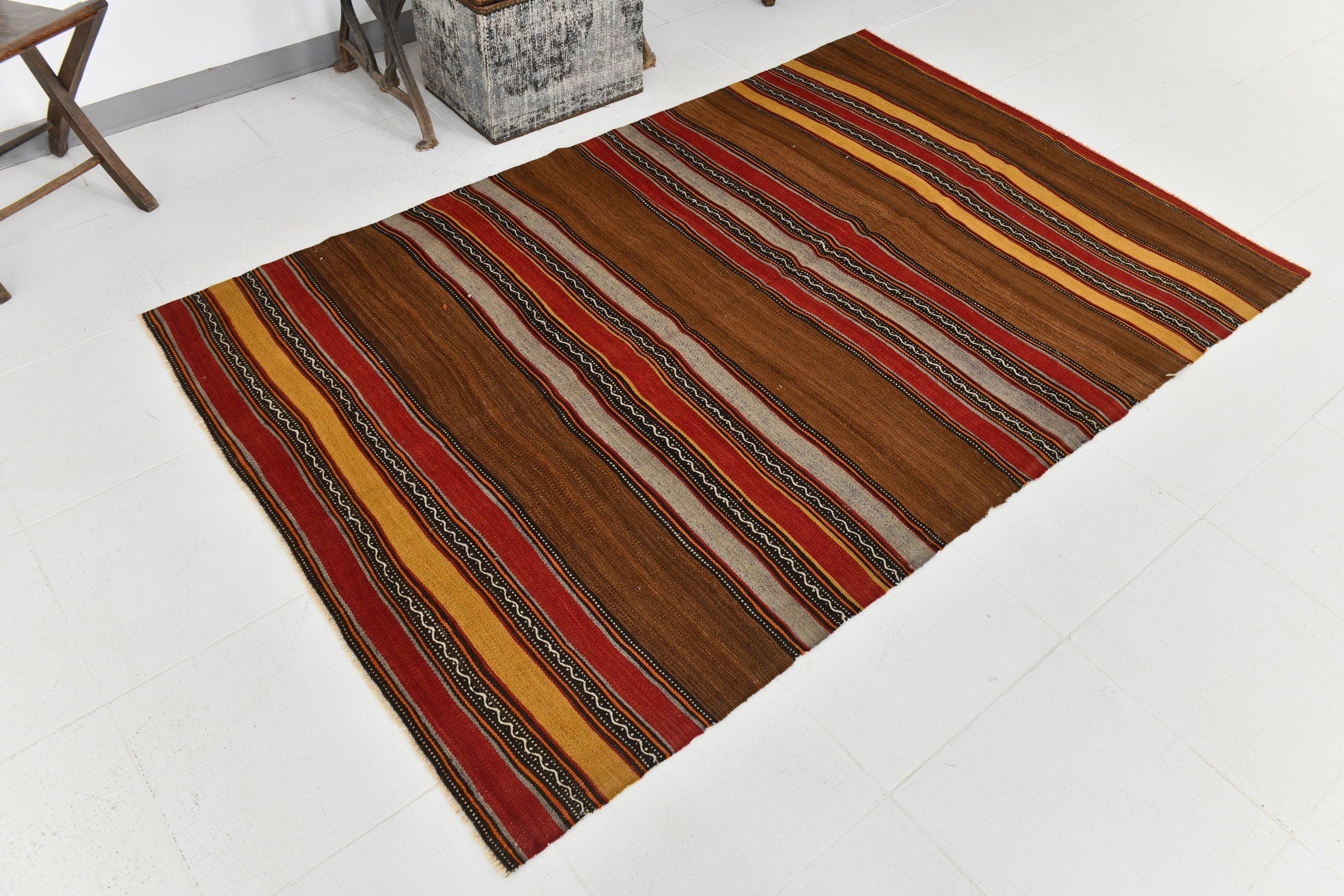 Vintage Kilim Anatolian 4’7’’ x 6’12’’ ft