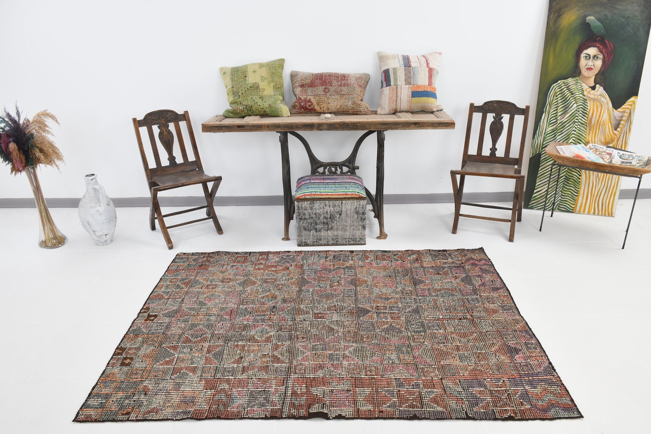 Vintage Kilim Anatolian 4'7" x 6'7" ft