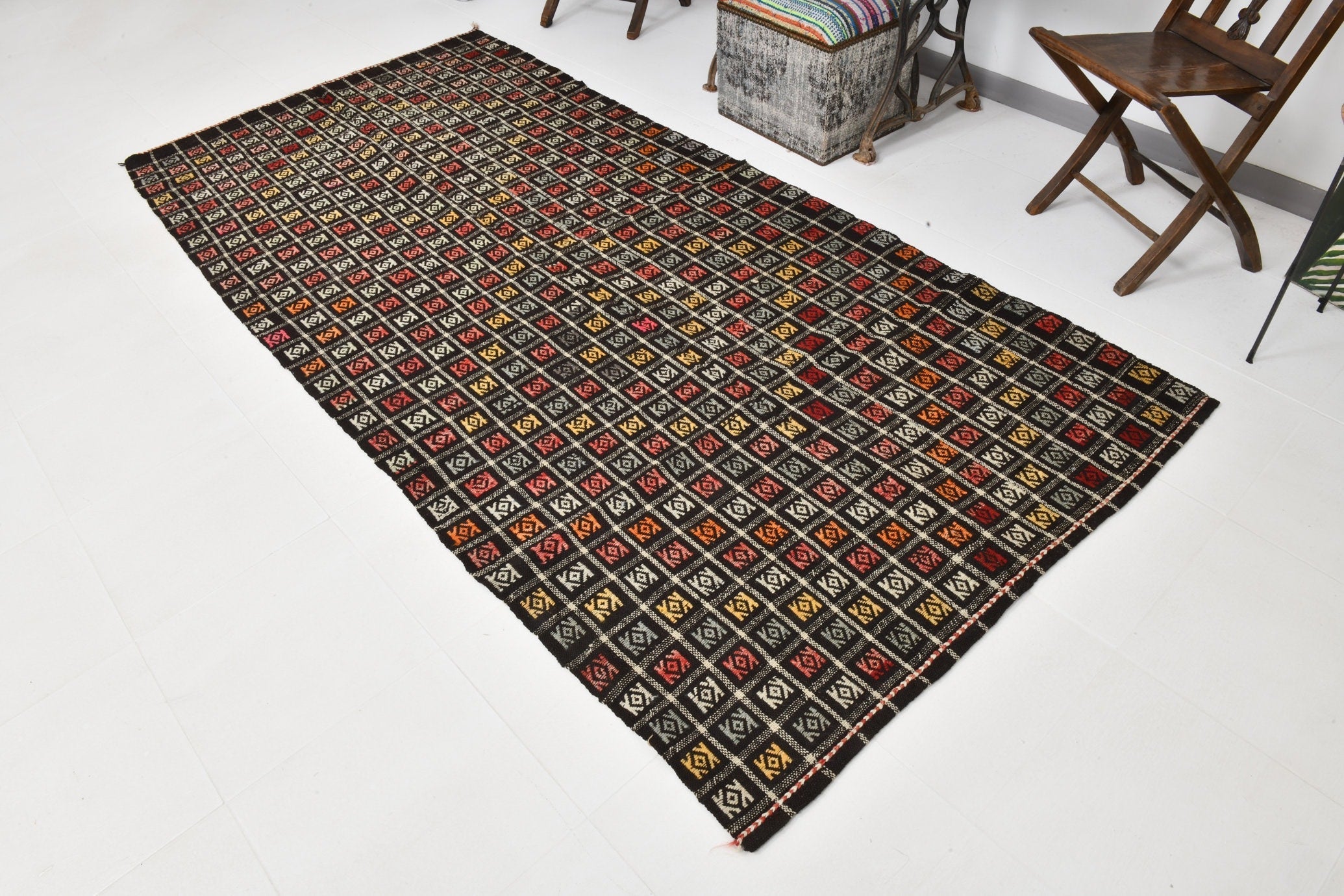 Vintage Kilim Anatolian 4'7" x 9'6" ft